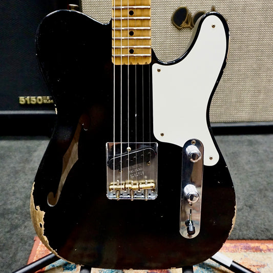 Fender Custom Shop Limited Edition Red Hot Esquire Relic 1-Piece Birdseye Maple Neck Fingerboard Aged Black