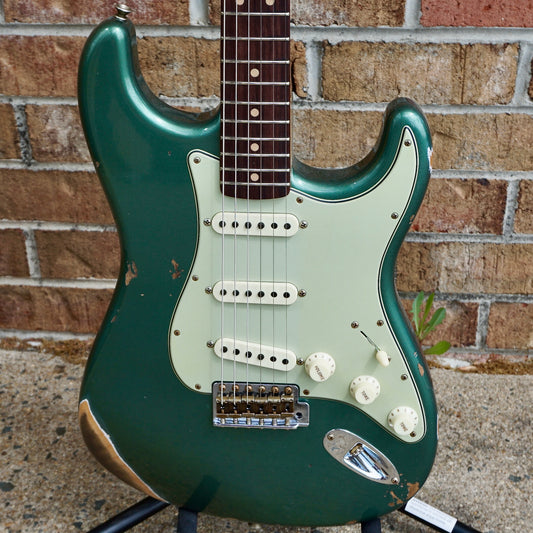 Fender Custom Shop Limited Edition 1964 L-Series Stratocaster Heavy Relic 3A Rosewood Fingerboard Aged Sherwood Green Metallic