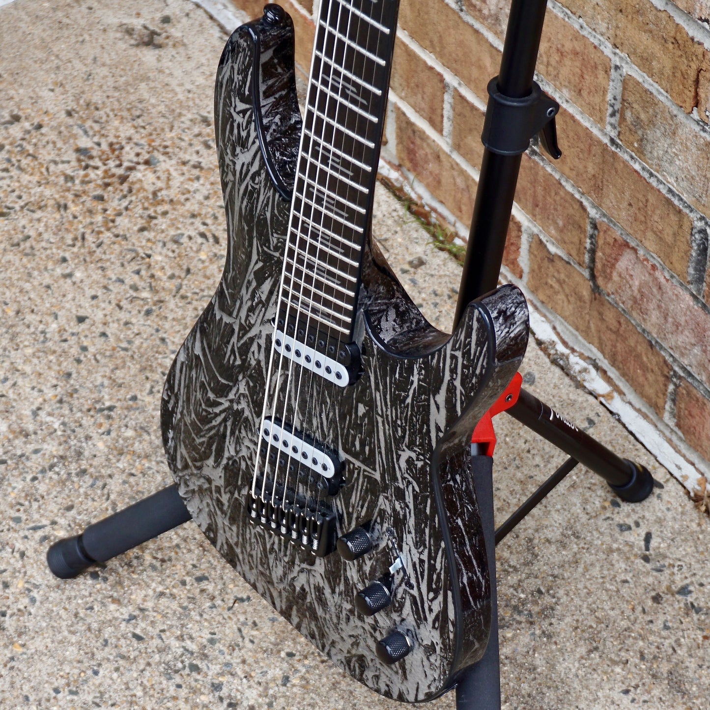 Schecter C-7 Multiscale Silver Mountain w/ Bare Knuckle Warpigs