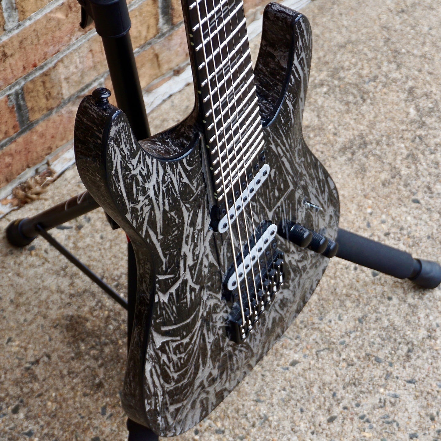 Schecter C-7 Multiscale Silver Mountain w/ Bare Knuckle Warpigs