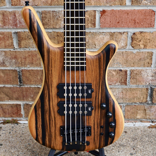 Warwick Pro Series Corvette $$ Limited-edition 2023 Electric Bass Guitar - Natural Marbled Ebony 5 String