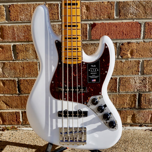 Fender American Ultra Jazz Bass V Maple Fingerboard Arctic Pearl