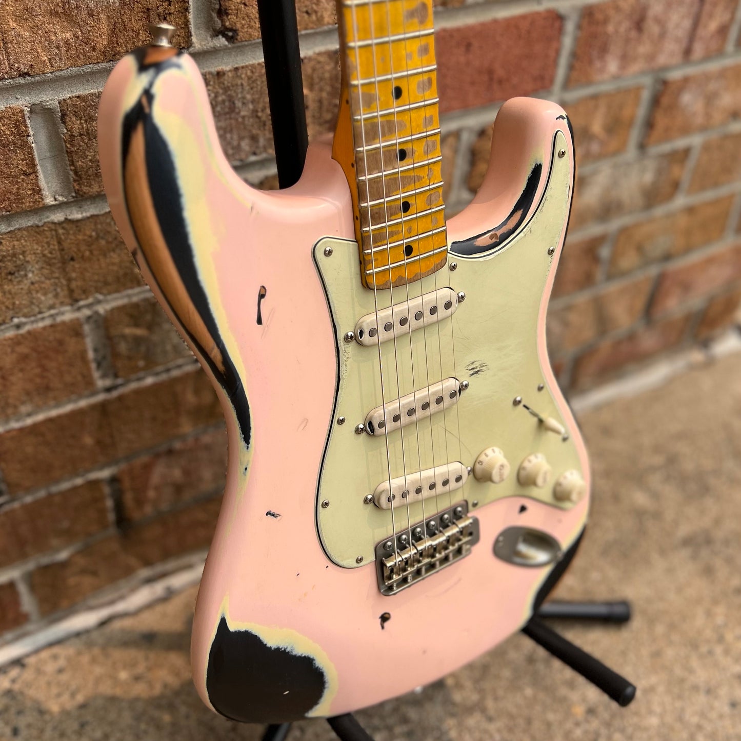 Nash Guitars S-63 Shell Pink over Black Extra Heavy Relic