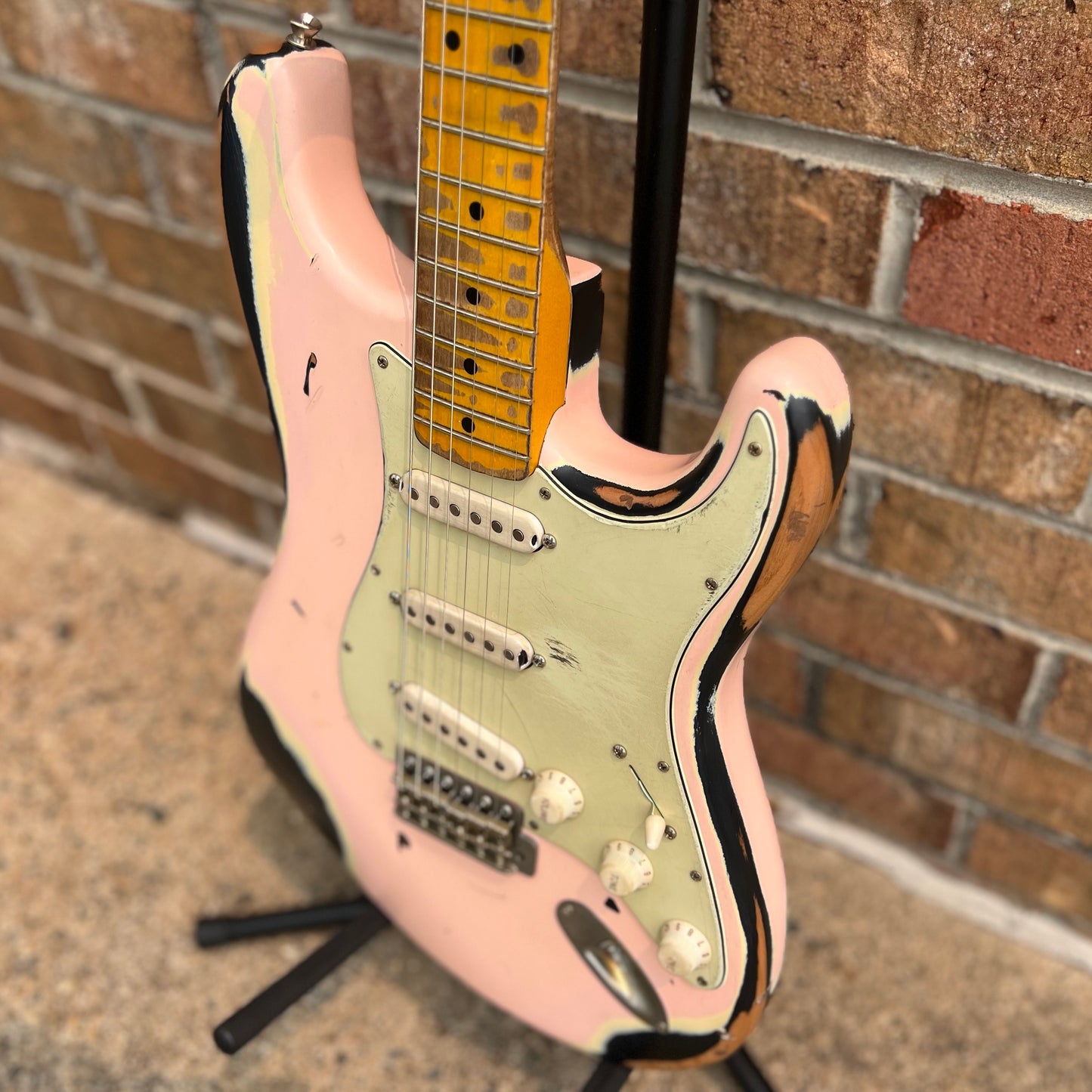 Nash Guitars S-63 Shell Pink over Black Extra Heavy Relic