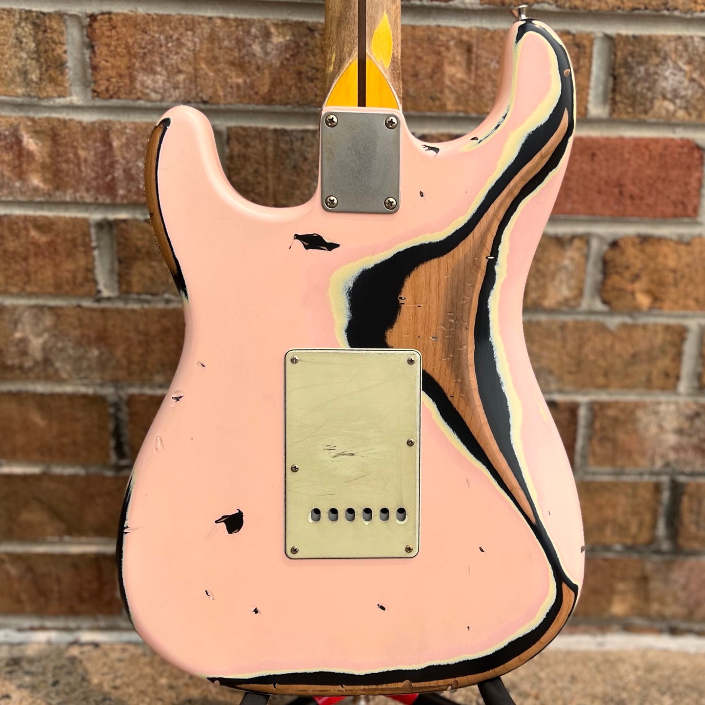 Nash Guitars S-63 Shell Pink over Black Extra Heavy Relic