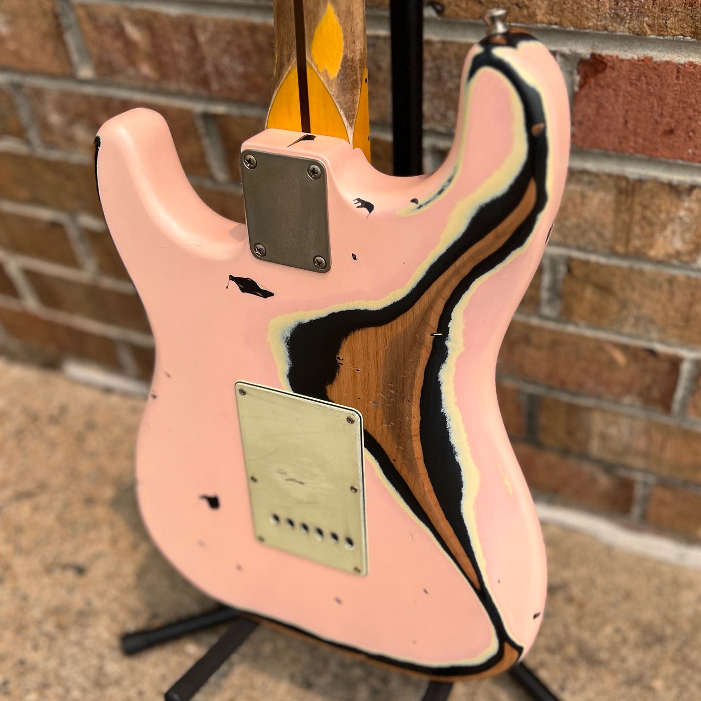 Nash Guitars S-63 Shell Pink over Black Extra Heavy Relic