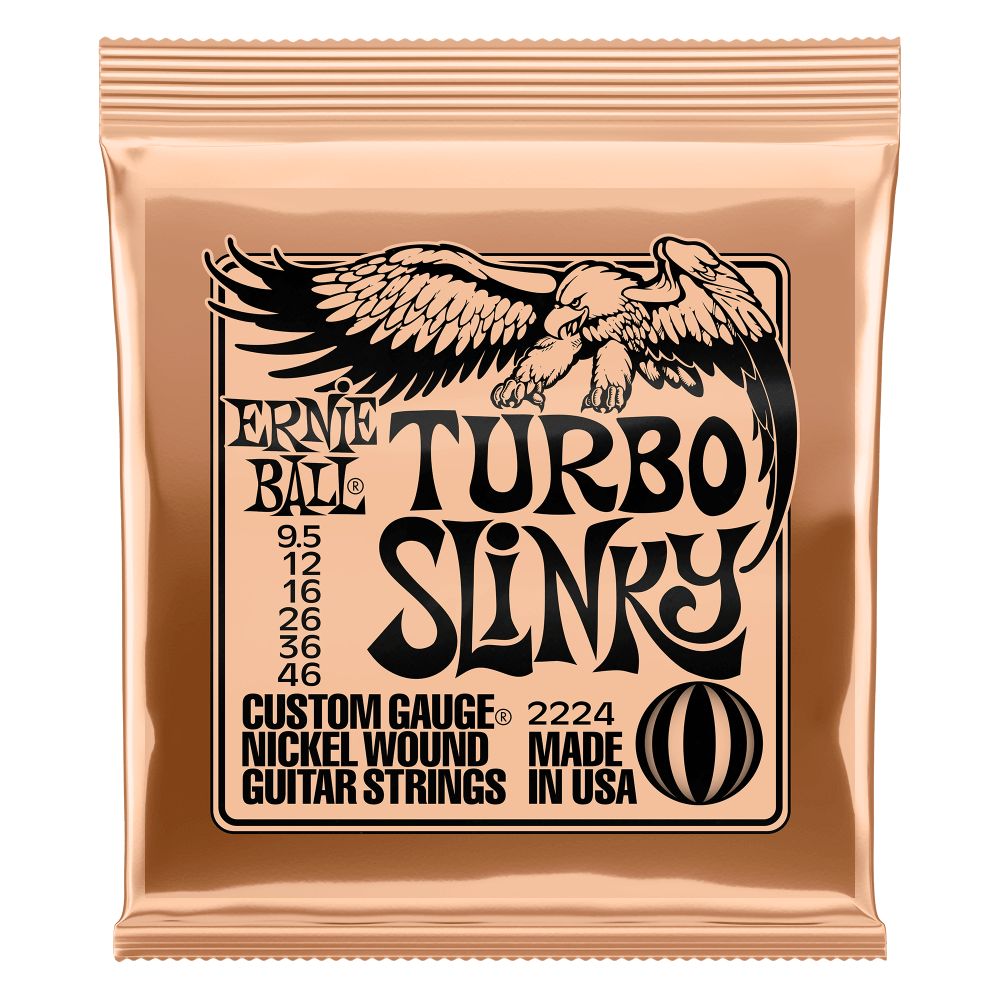 Ernie BallTurbo Slinky Nickel Wound Electric Guitar Strings 9.5-46 Gauge