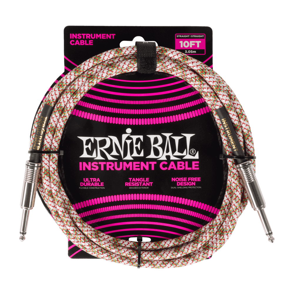 Ernie Ball Braided Instrument Cable Straight/Straight 10ft - Emerald Argyle
