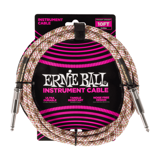 Ernie Ball Braided Instrument Cable Straight/Straight 10ft - Emerald Argyle