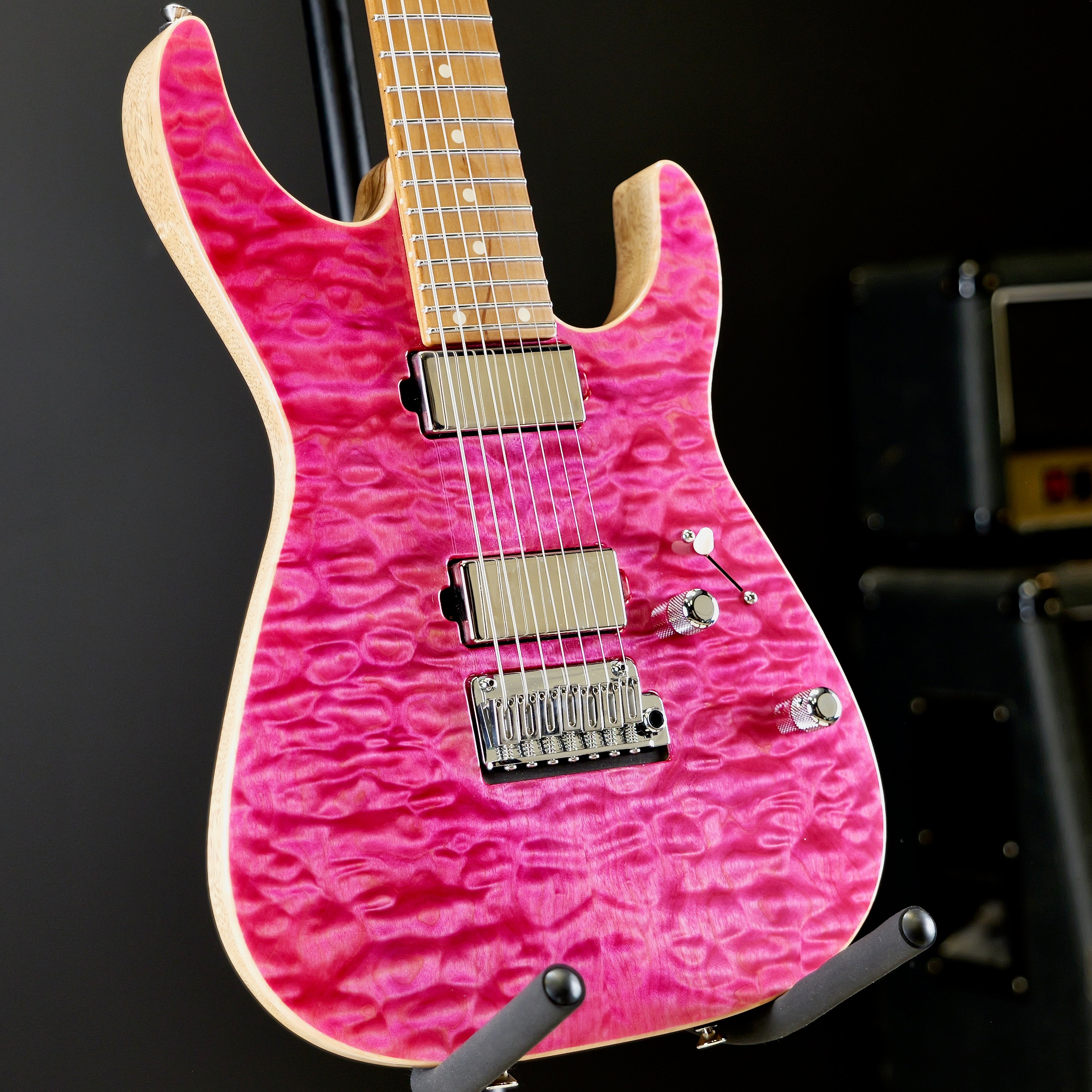 Tom Anderson Angel 7 String Transparent Pink w/ Binding