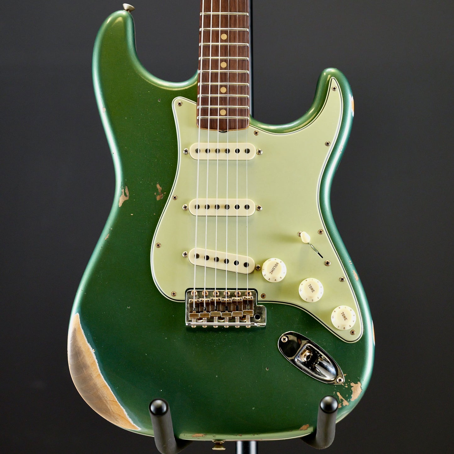 Fender Custom Shop Limited Edition 1964 L-Series Stratocaster Heavy Relic 3A Rosewood Fingerboard Aged Sherwood Green Metallic