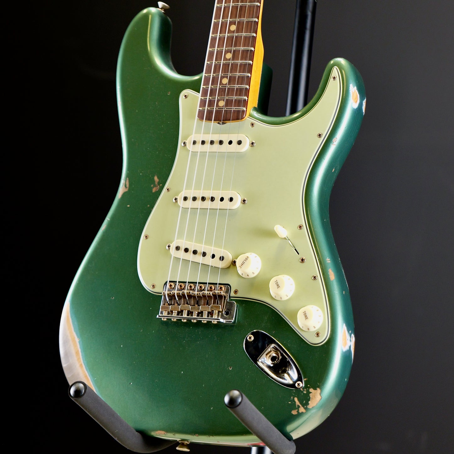 Fender Custom Shop Limited Edition 1964 L-Series Stratocaster Heavy Relic 3A Rosewood Fingerboard Aged Sherwood Green Metallic