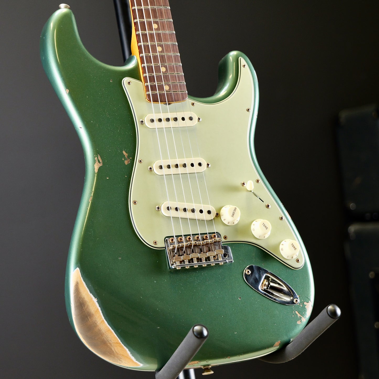 Fender Custom Shop Limited Edition 1964 L-Series Stratocaster Heavy Relic 3A Rosewood Fingerboard Aged Sherwood Green Metallic