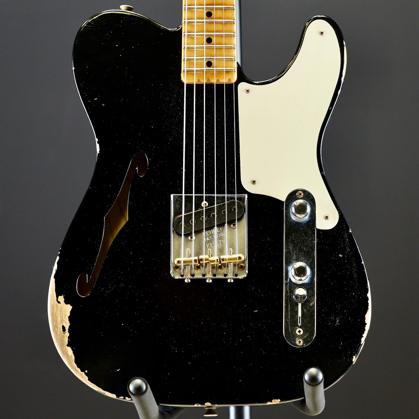 Fender Custom Shop Limited Edition Red Hot Esquire Relic 1-Piece Birdseye Maple Neck Fingerboard Aged Black