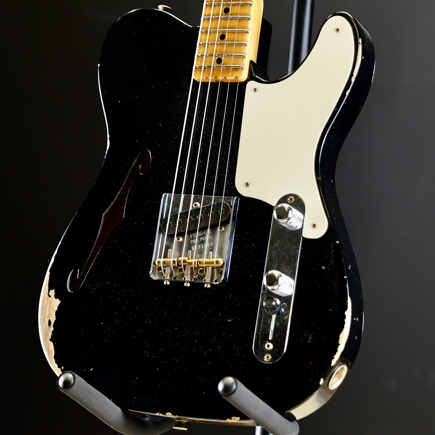 Fender Custom Shop Limited Edition Red Hot Esquire Relic 1-Piece Birdseye Maple Neck Fingerboard Aged Black