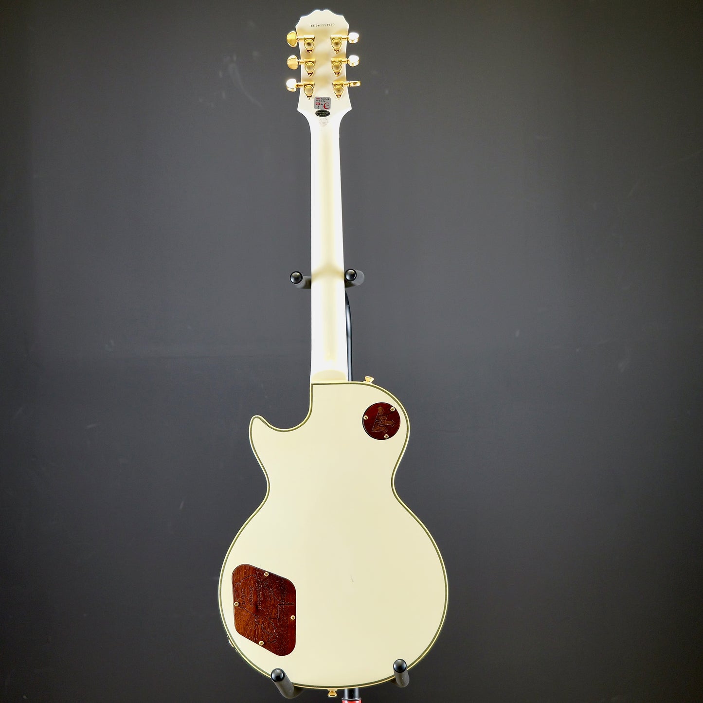 Epihpone Les Paul Custom Alpine White w/ Custom Wooden Covers