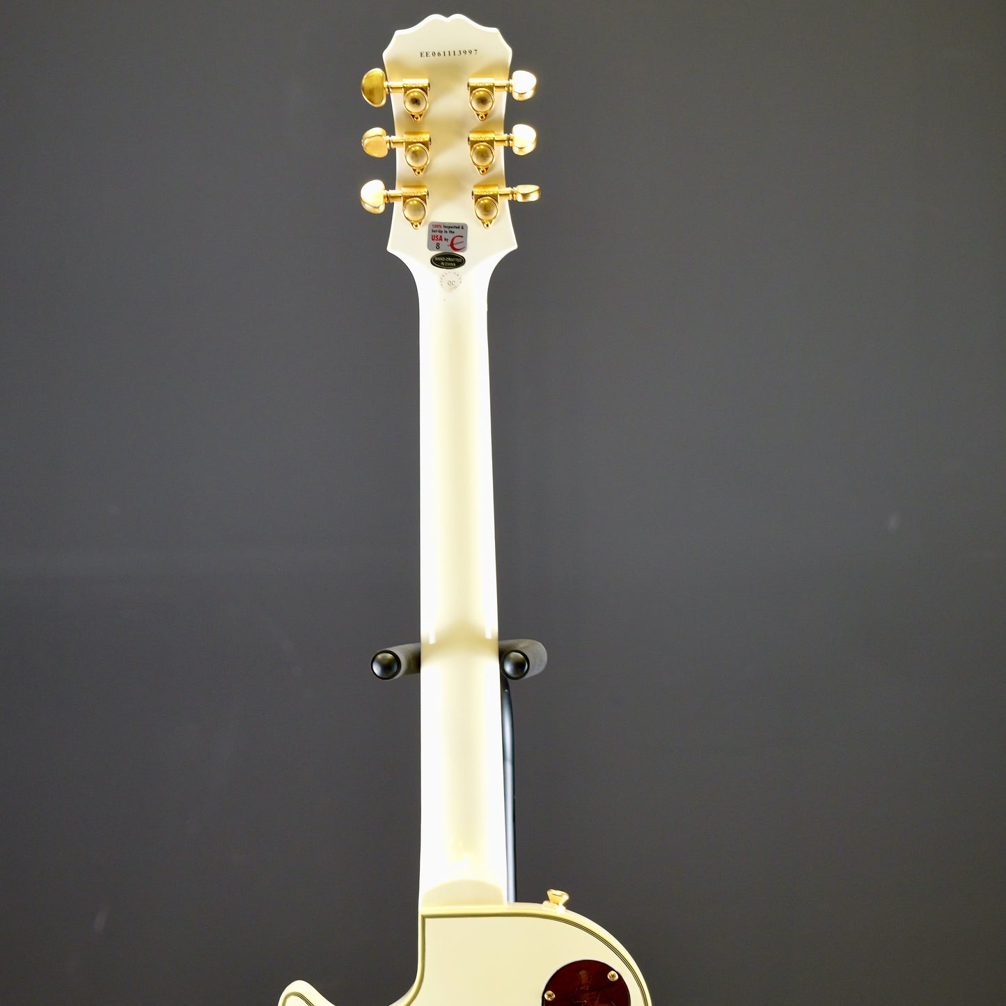 Epihpone Les Paul Custom Alpine White w/ Custom Wooden Covers