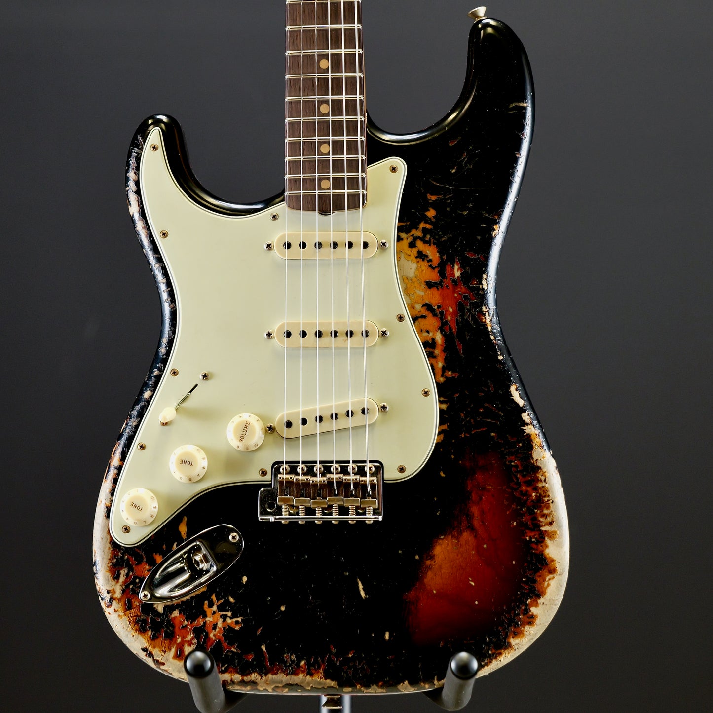 Fender Custom Shop 63 Strat Left Handed Super Heavy Relic Black // 3 Tone Sunburst