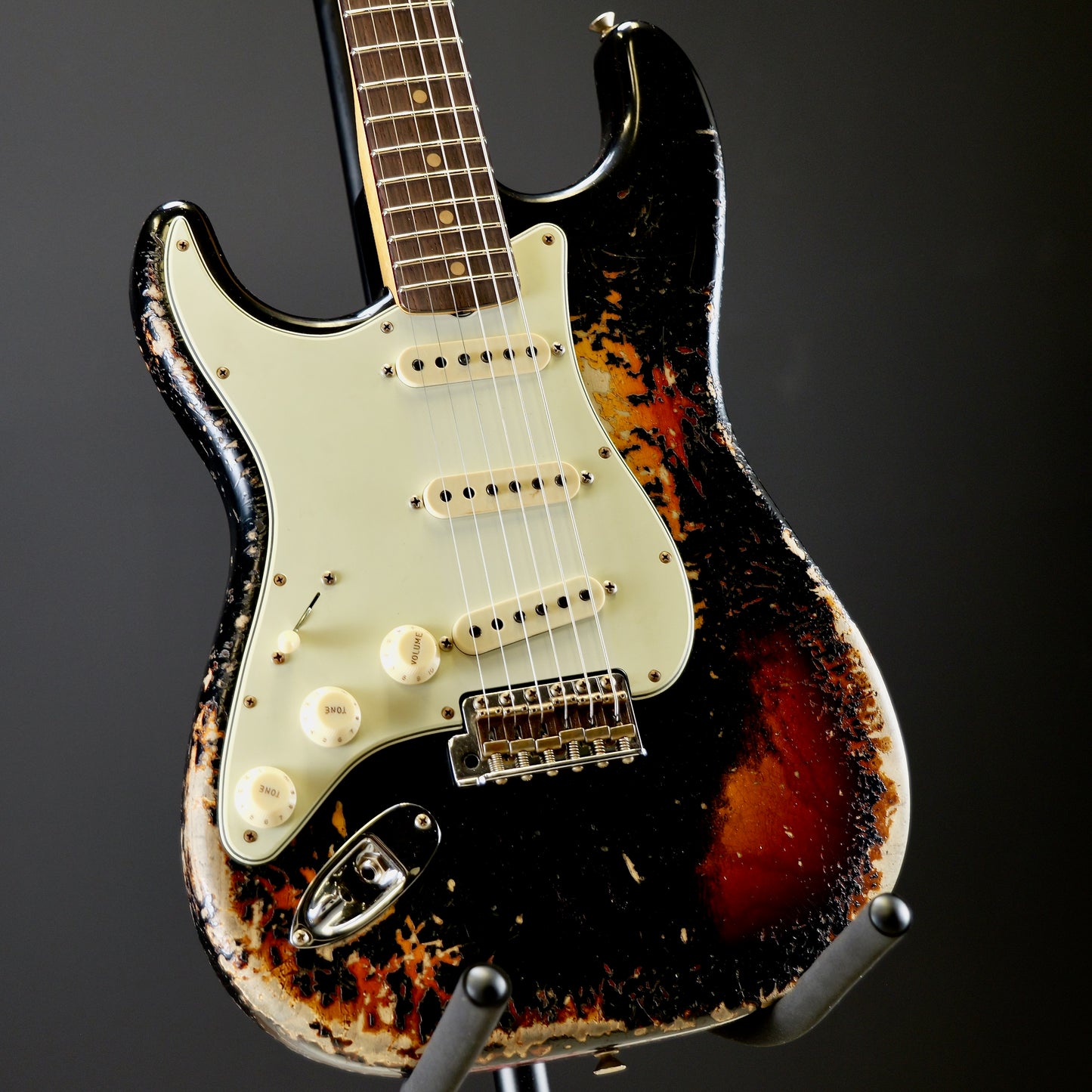 Fender Custom Shop 63 Strat Left Handed Super Heavy Relic Black // 3 Tone Sunburst