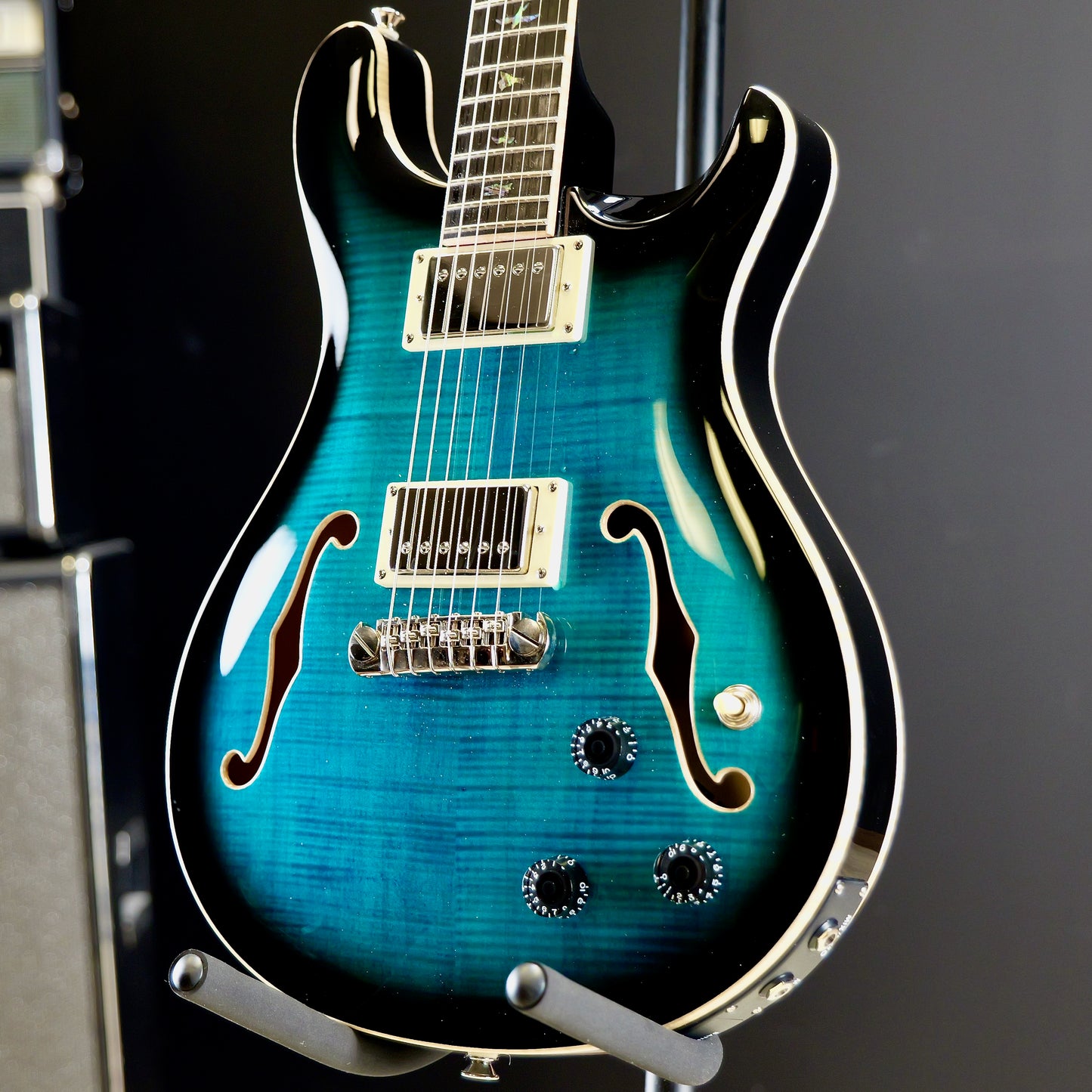 PRS SE Hollowbody II Piezo Peacock Blue Burst