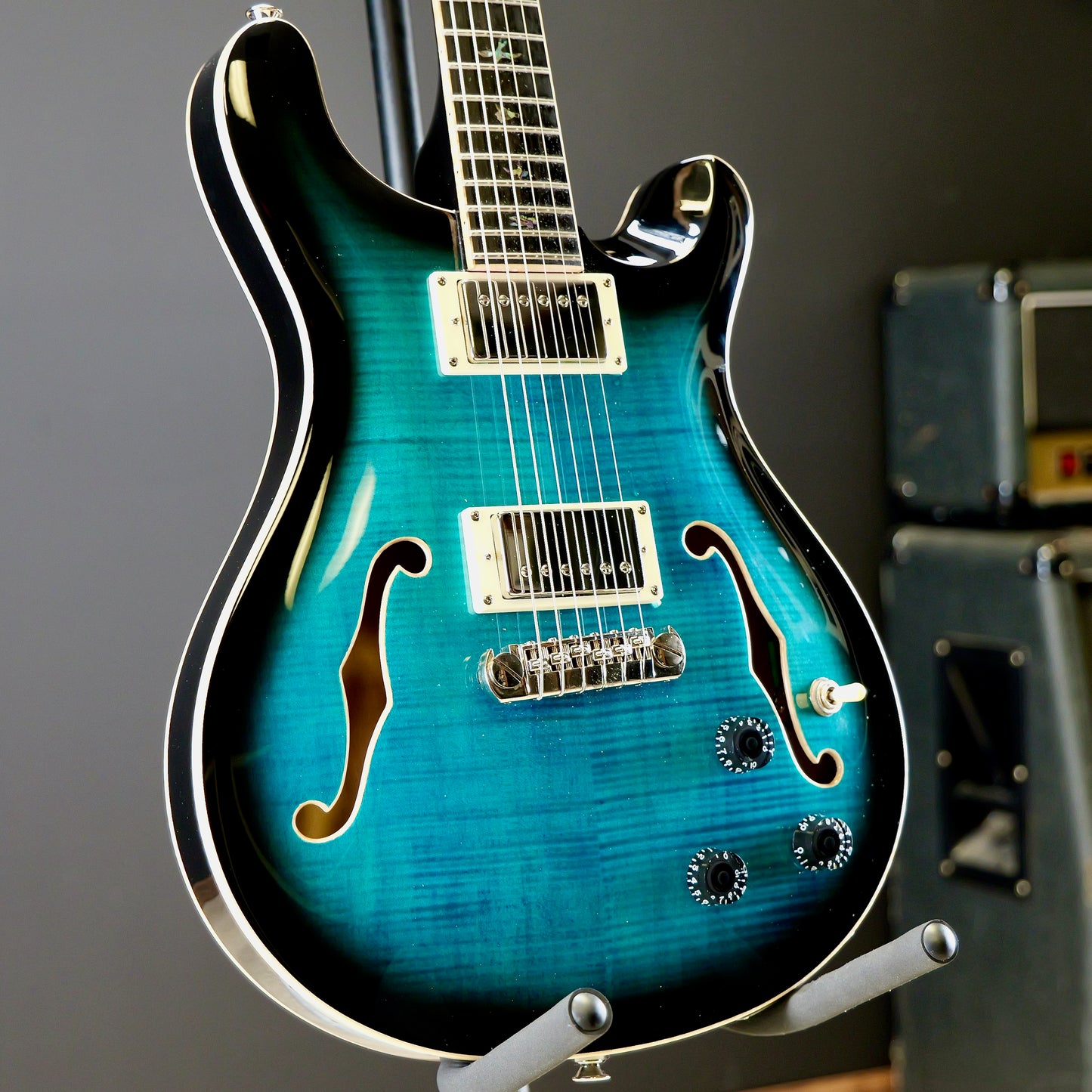 PRS SE Hollowbody II Piezo Peacock Blue Burst