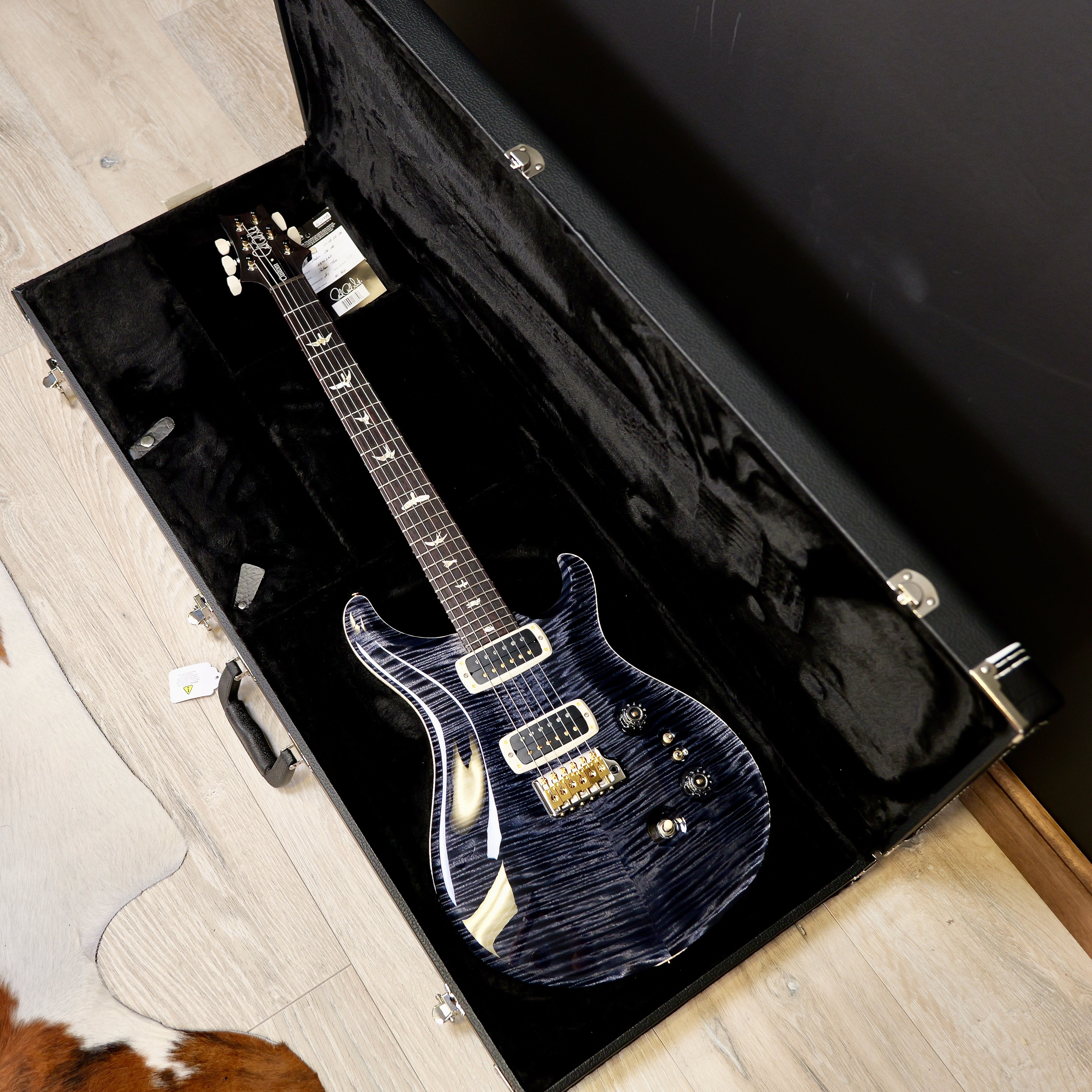 Platinum PRS Custom 24 10-Top Electric Guitar Gray Black