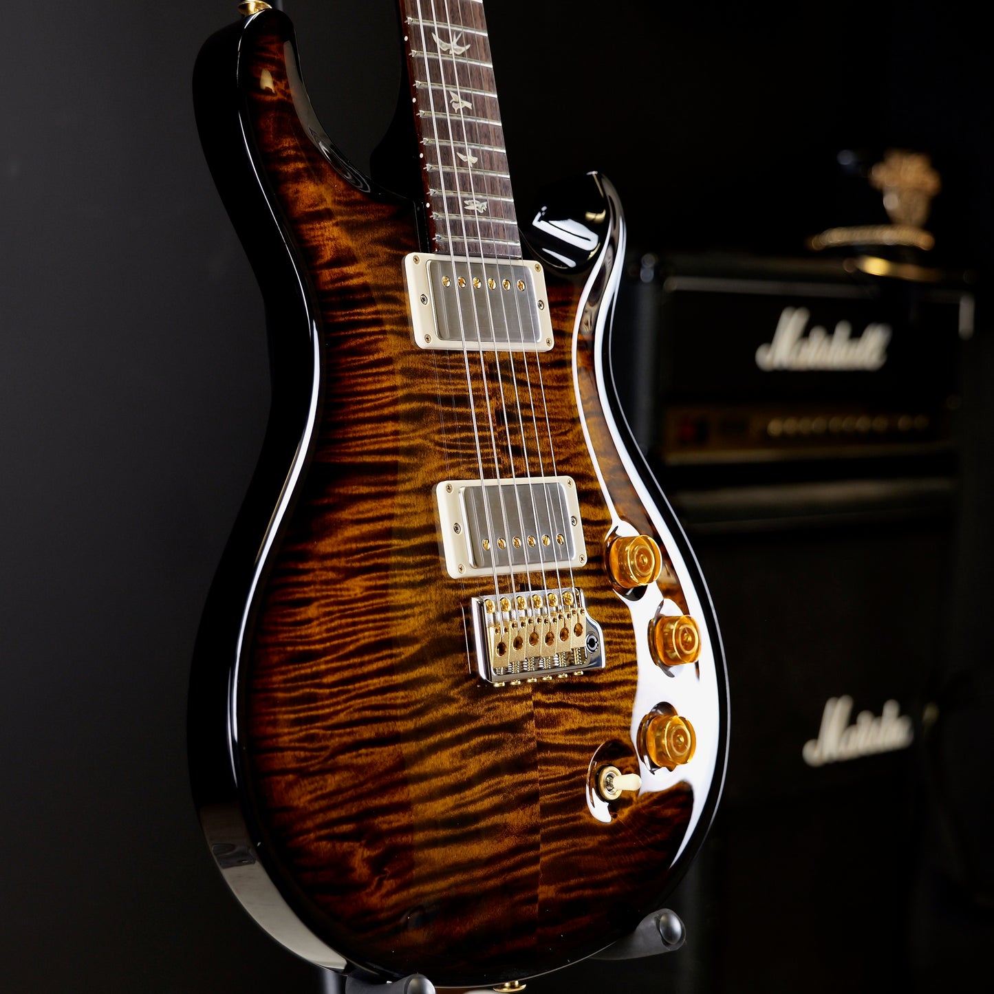 PRS DGT Black Gold Wrap Around Burst Birds 10 Top