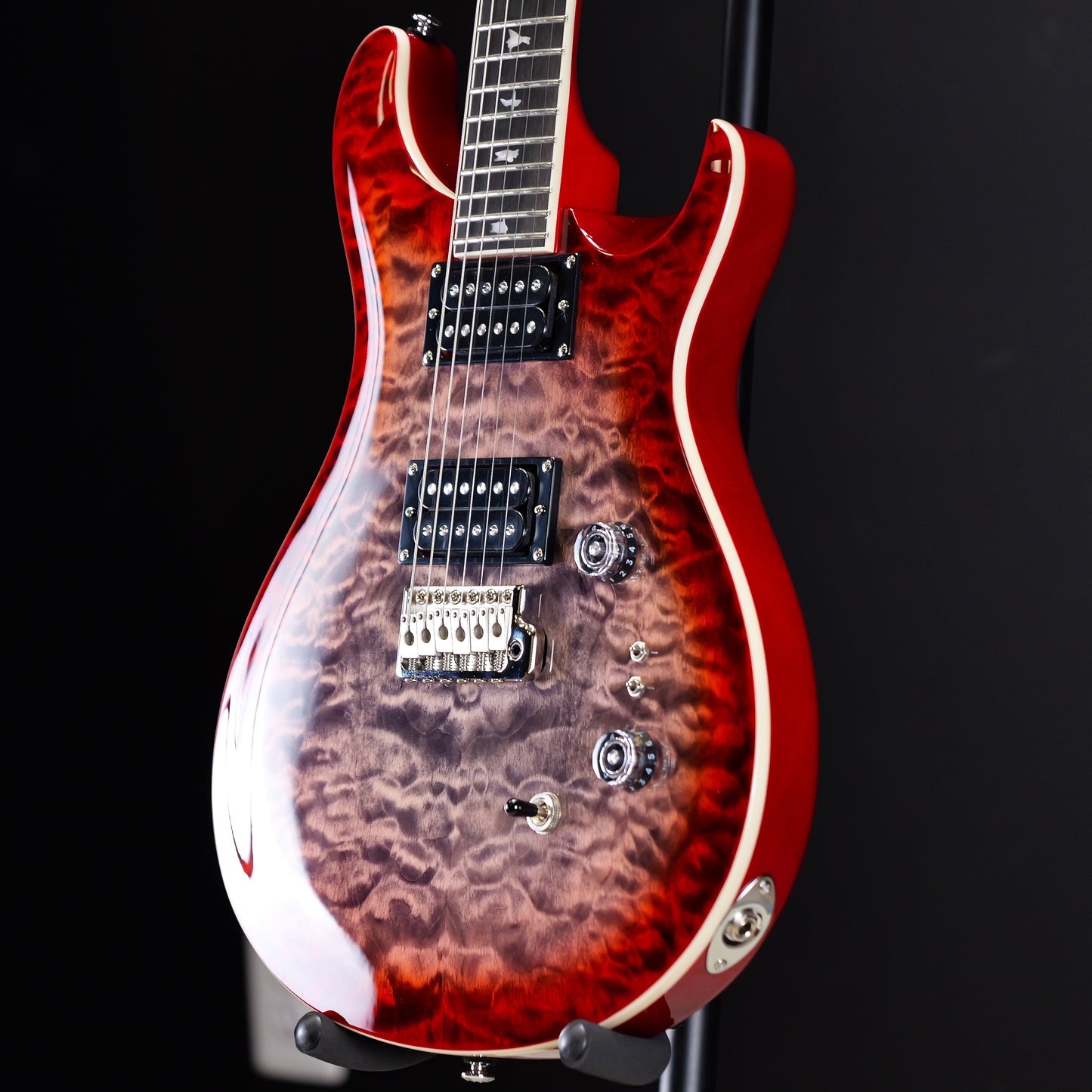 PRS SE Custom 24-08 Quilt Charcoal Cherry Burst