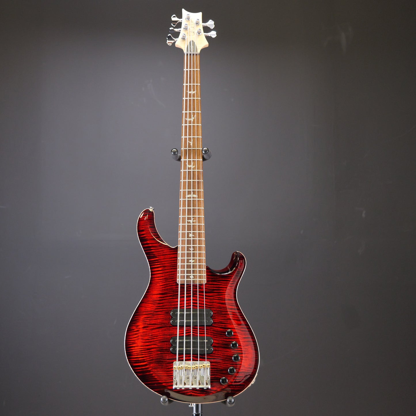 PRS Grainger 5 String Bass 10 Top Fire Red Burst