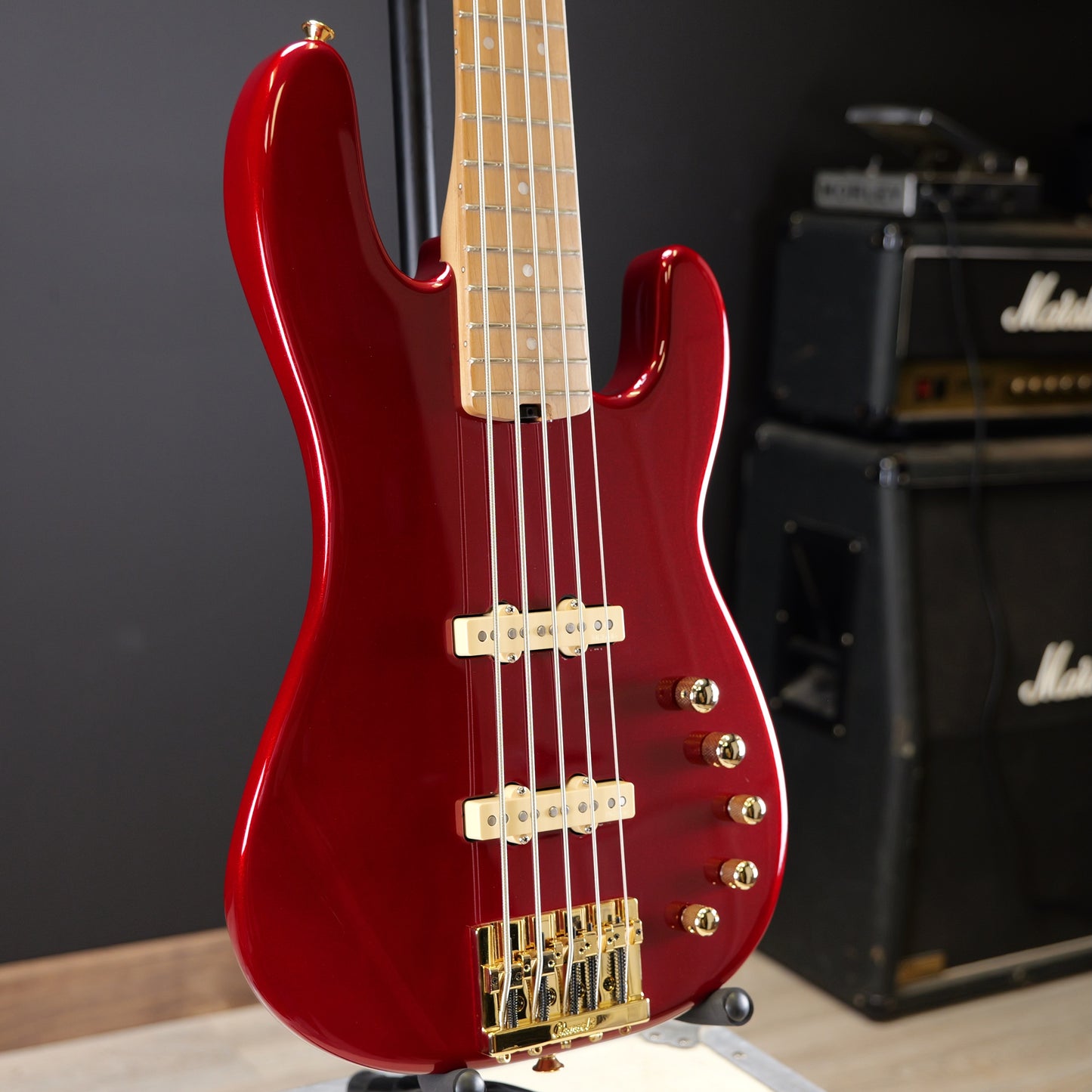 Charvel Pro-Mod San Dimas® Bass JJ V, Caramelized Maple Fingerboard, Candy Apple Red