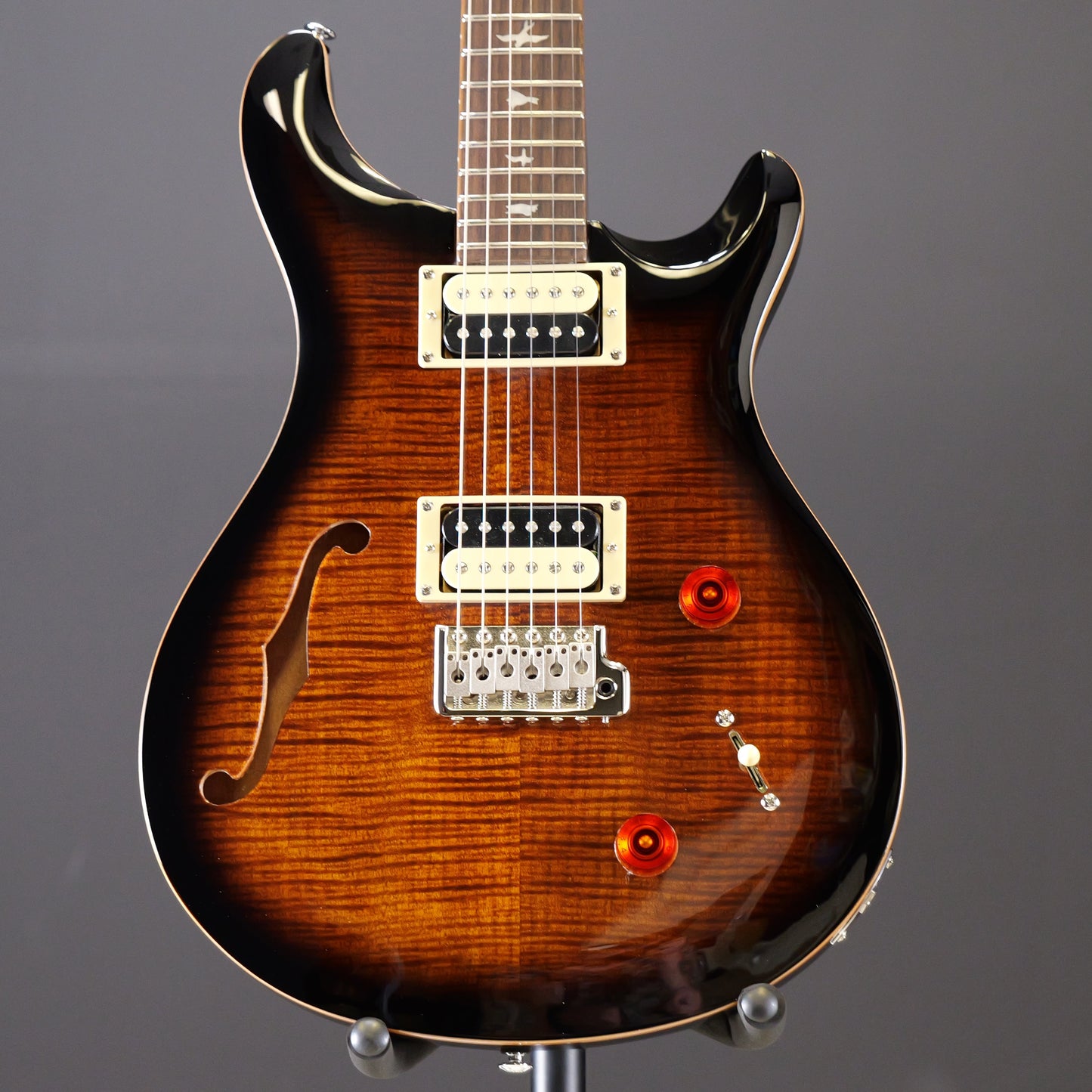 PRS SE Custom 22 Semi-Hollow Black Gold Burst