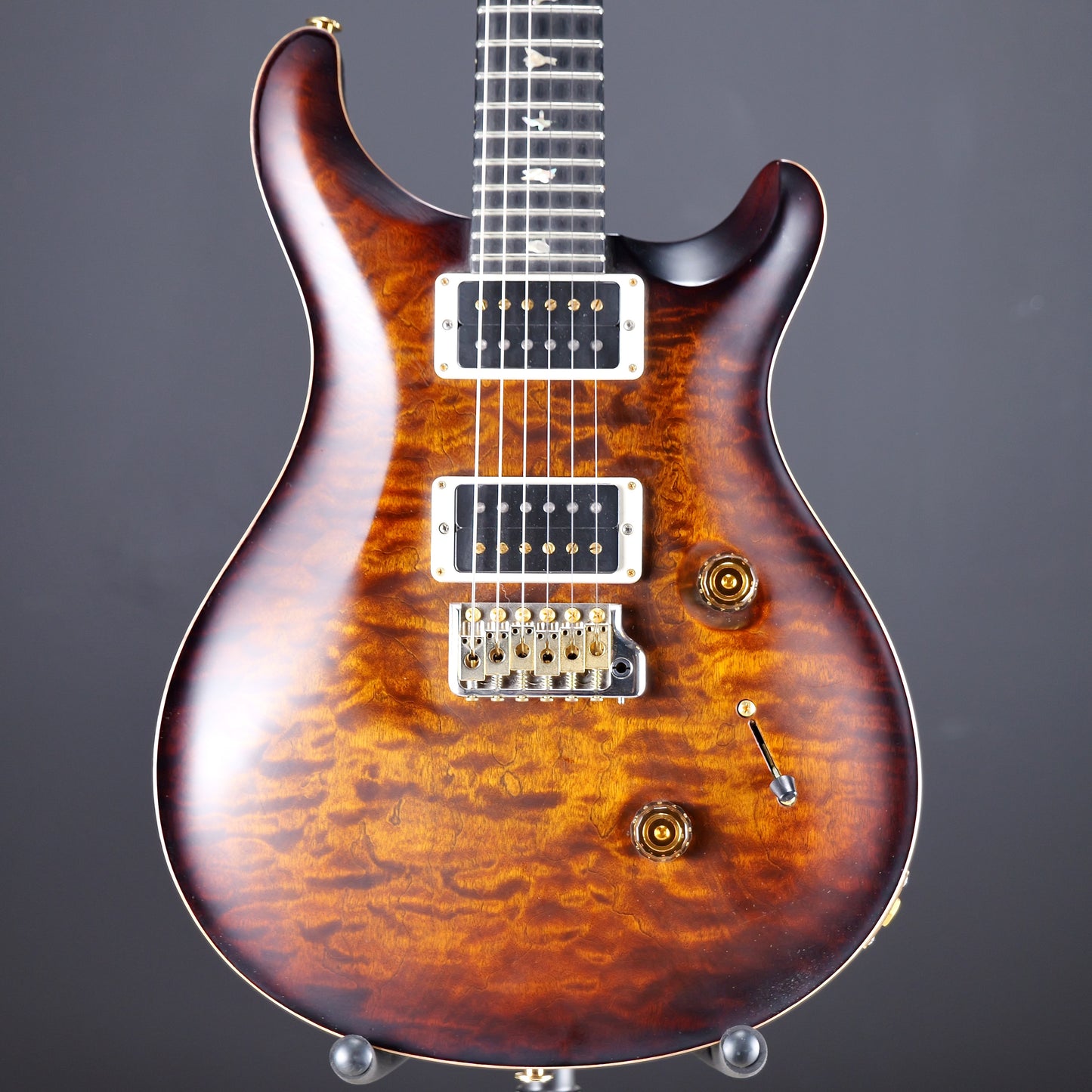 PRS Custom 24 Wood Library 1 Piece 10 Top Black Gold Burst Satin