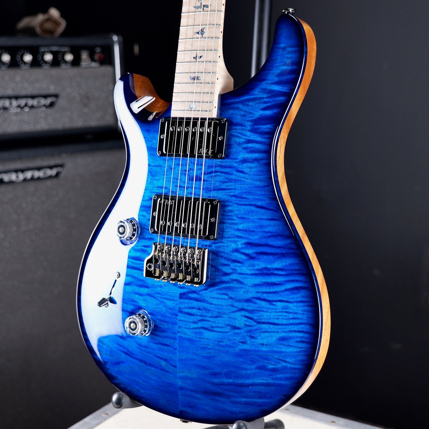 PRS Wood Library Lefty Custom 24 10 Top Aquamarine Wrap Around Smokeburst