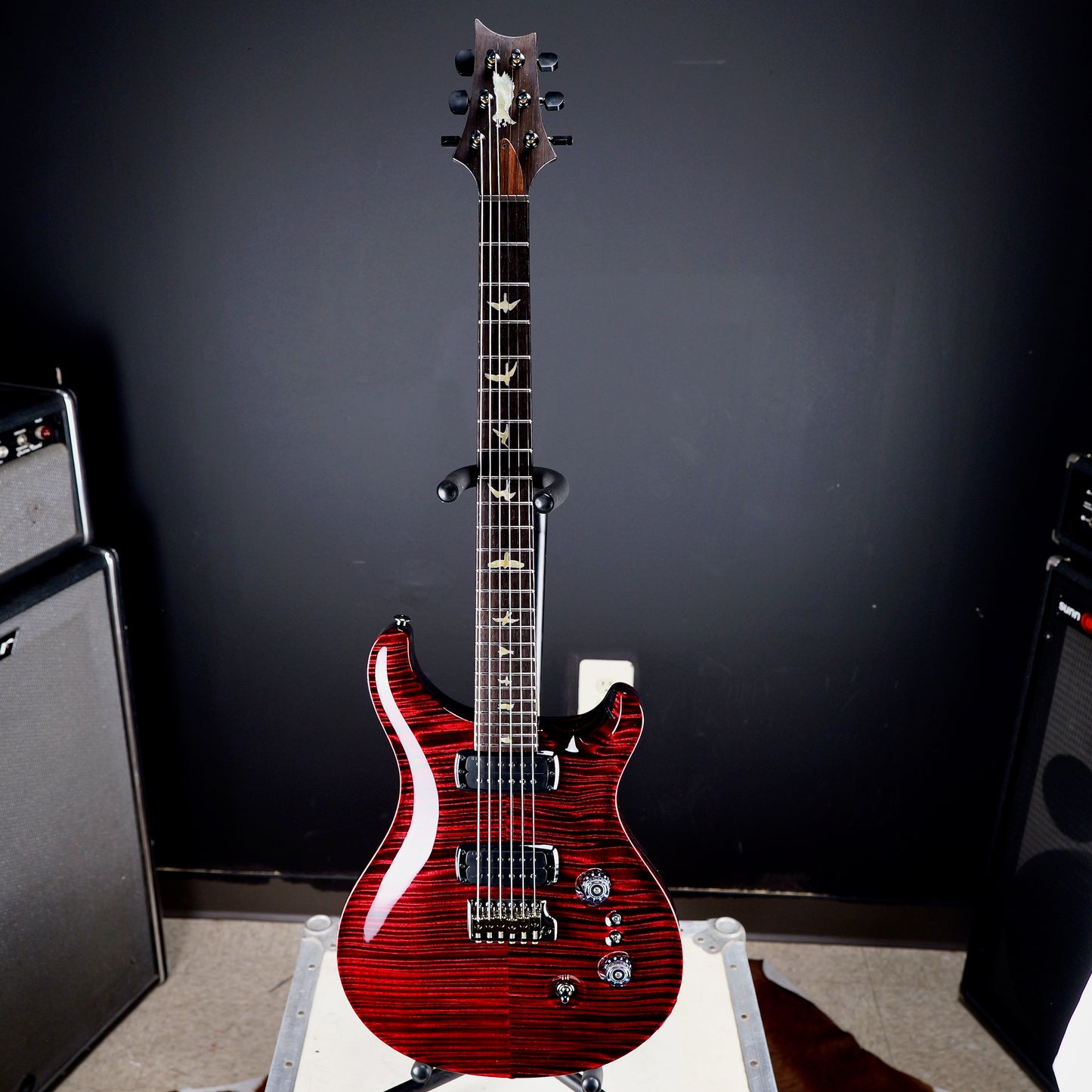 PRS Private Stock Custom 24/08 Blood Red / Black Wash w Matching Grainfill