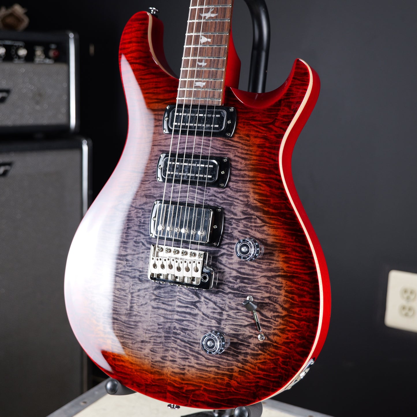 PRS SE Studio Charcoal Cherry Burst