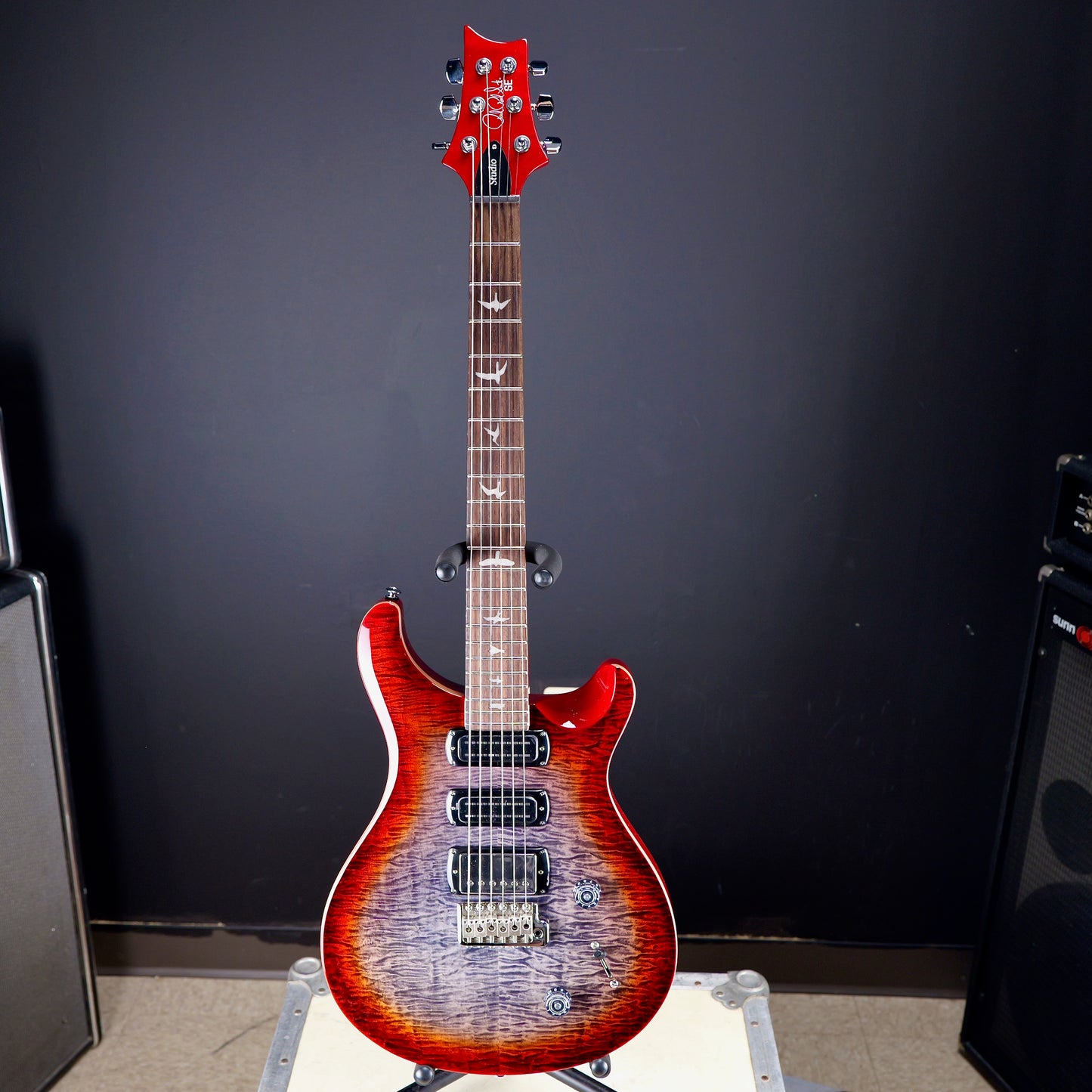 PRS SE Studio Charcoal Cherry Burst
