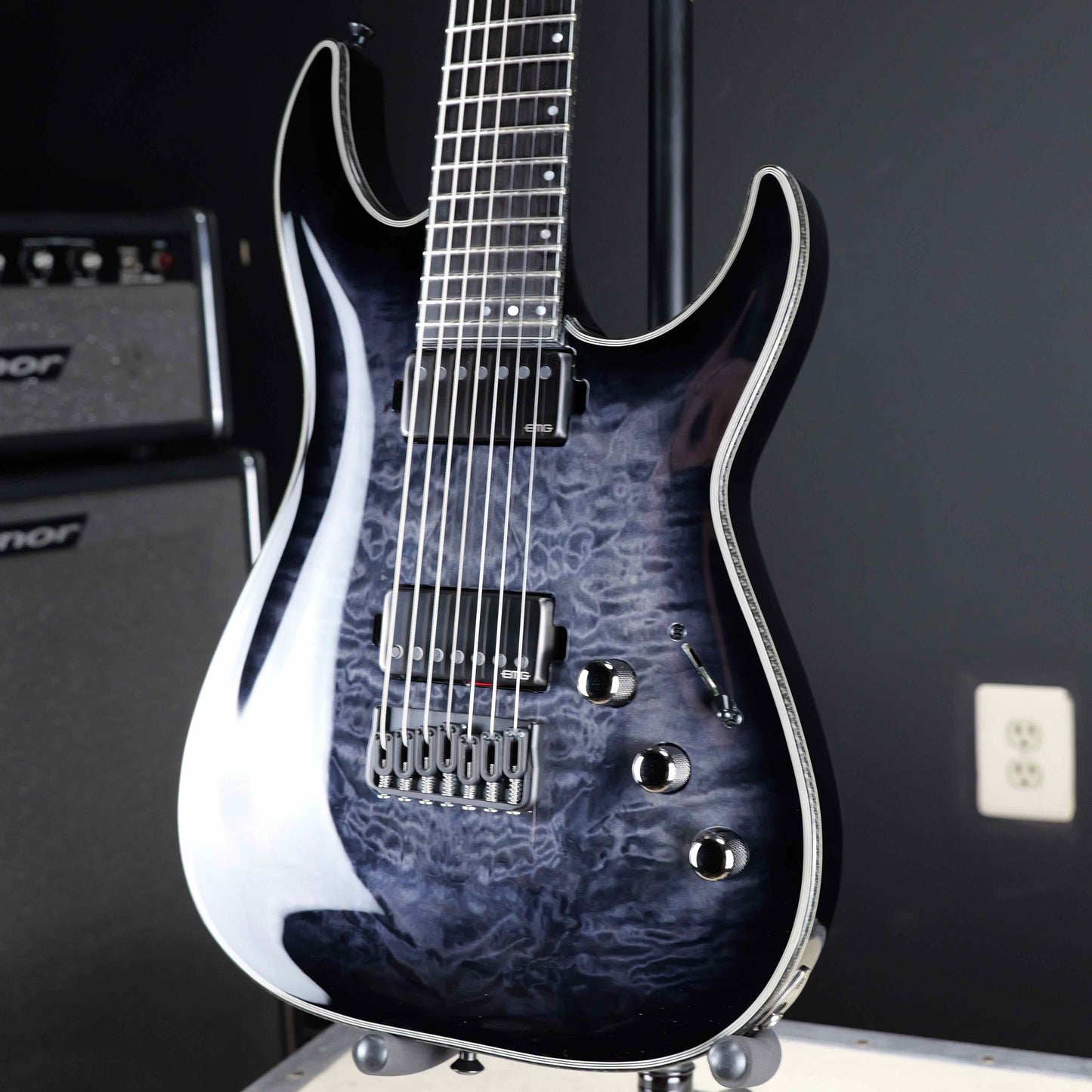 Schecter Hellraiser Hybrid C-7 Trans Black Burst