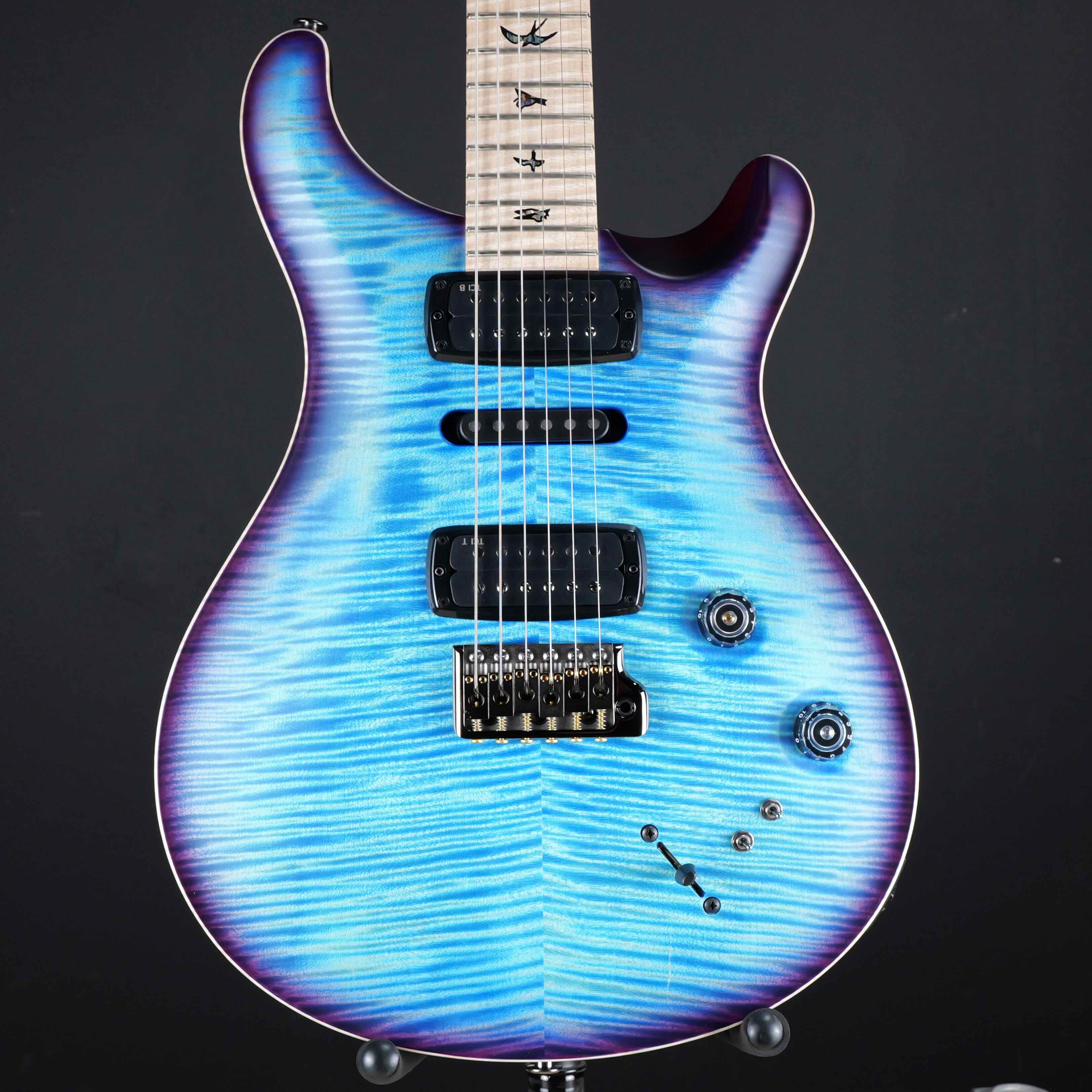 ギター PRS wood library 2010 modern eagle RP PU PRS Wood Library Modern Eagle V Aquableux Purple Burst 10 Top