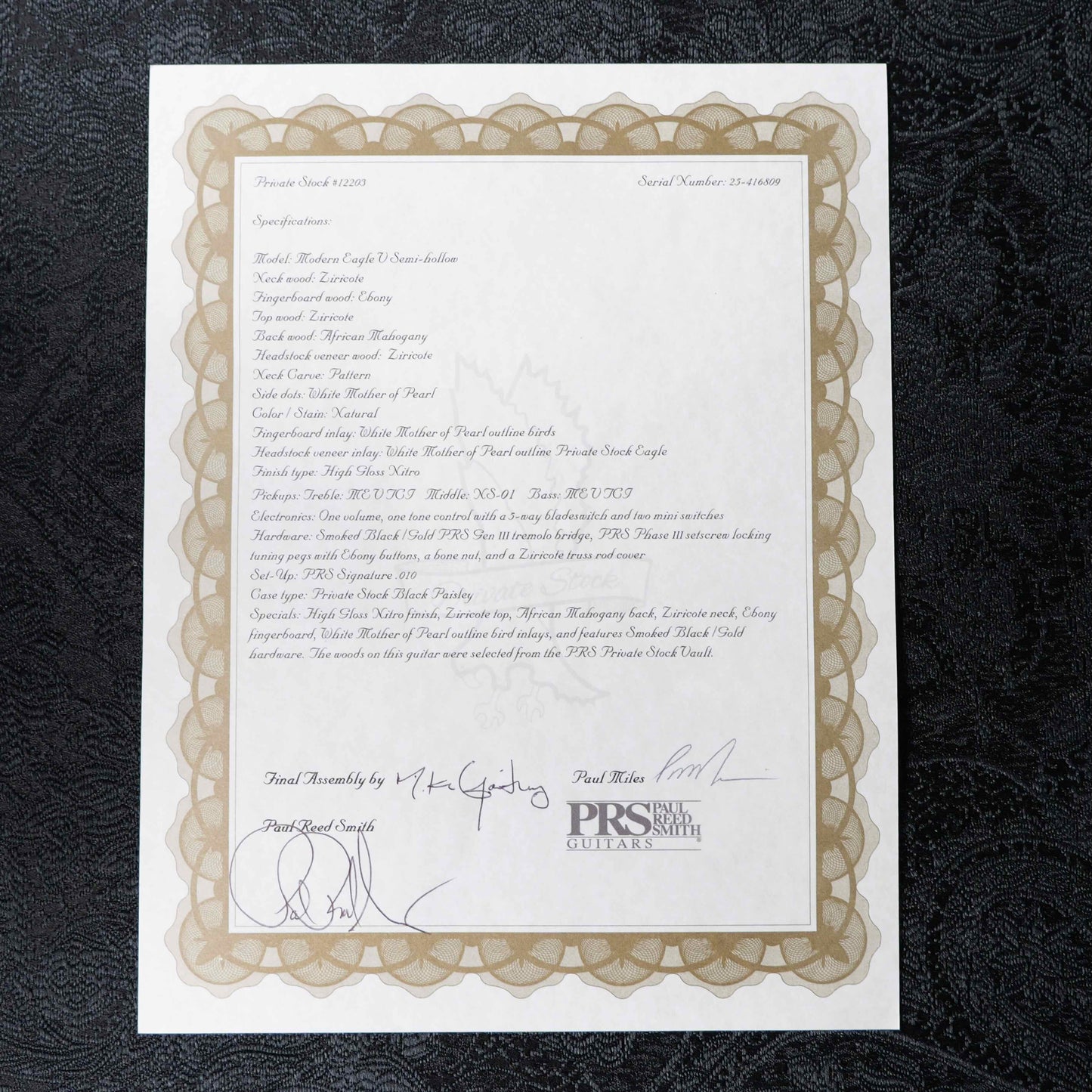 PRS Private Stock Modern Eagle V Semi-Hollow Natural