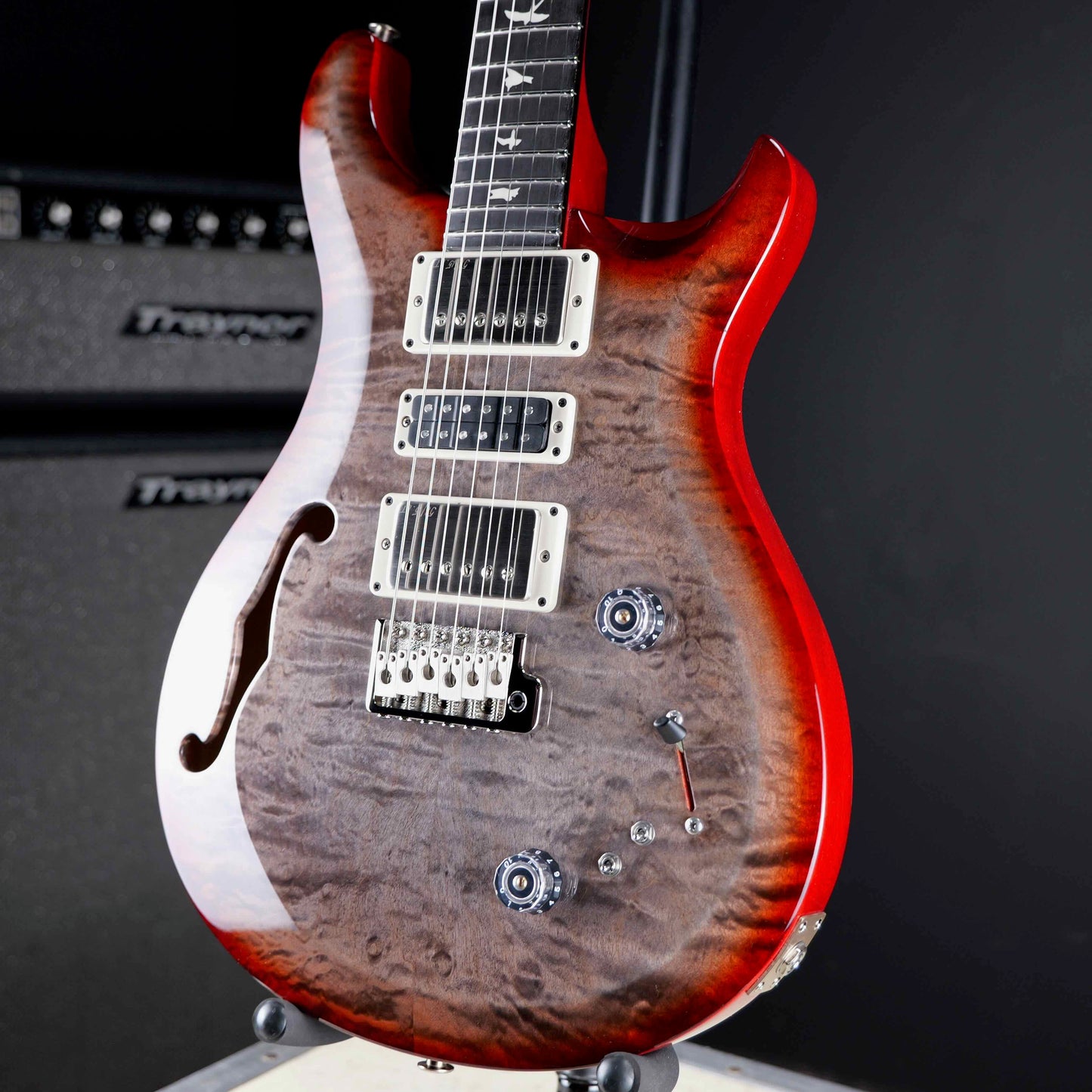 PRS S2 Special Semi-Hollow Limited Run Faded Gray Black Cherry Burst
