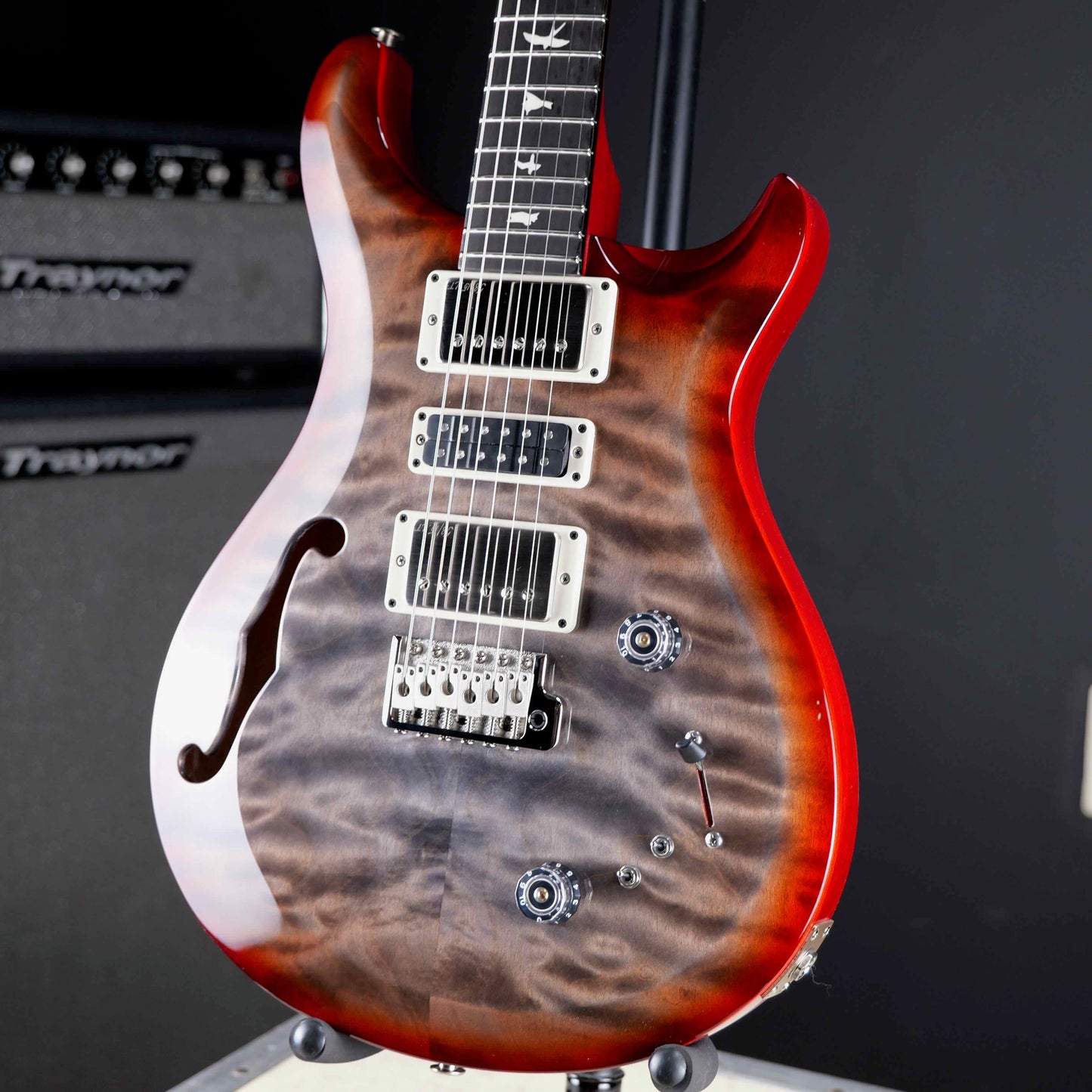 PRS S2 Special Semi-Hollow Limited Run Faded Gray Black Cherry Burst