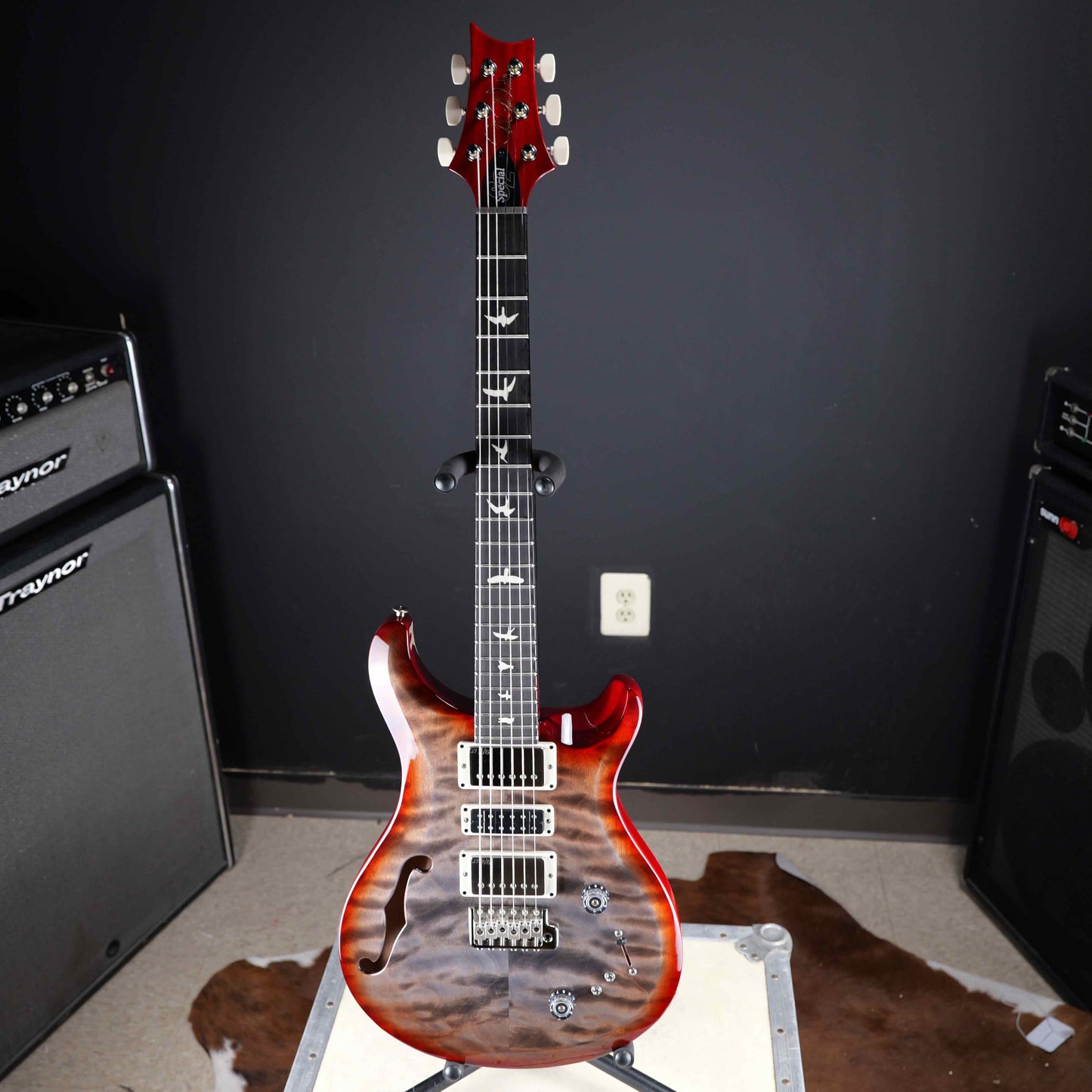 PRS S2 Special Semi-Hollow Limited Run Faded Gray Black Cherry Burst