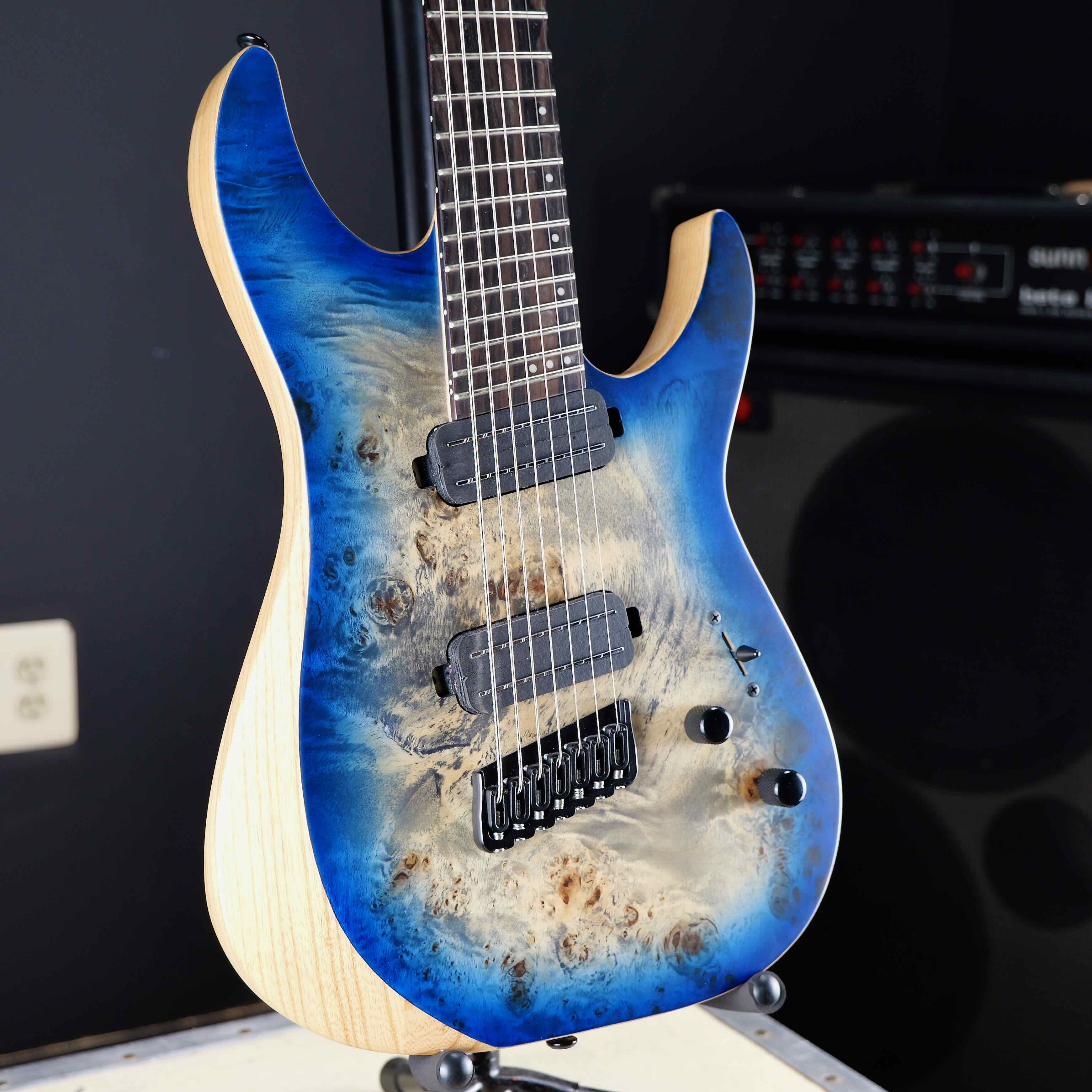Schecter Reaper 7 Multiscale Satin Sky Burst – Matt's Guitars