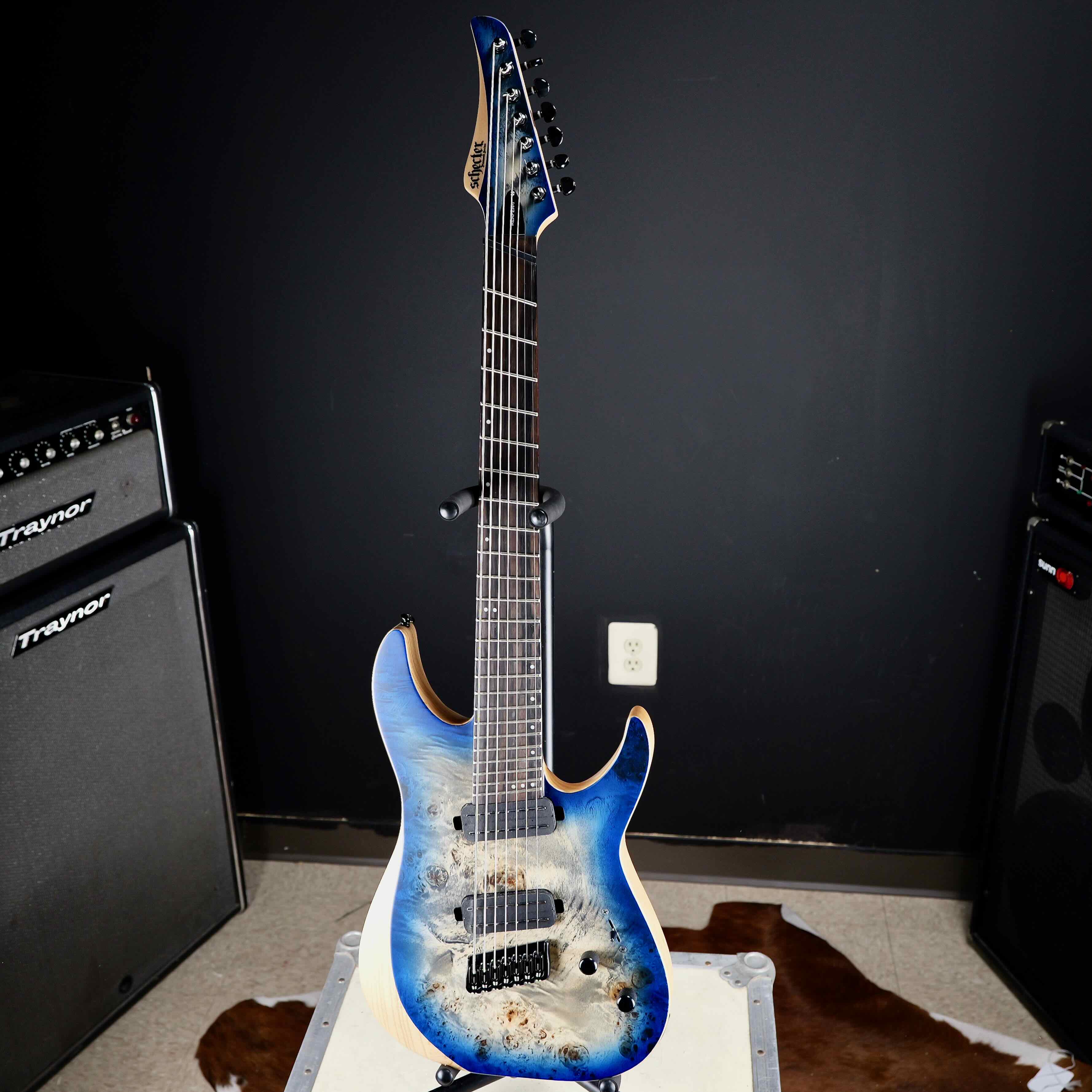Schecter Reaper 7 Multiscale Satin Sky Burst – Matt's Guitars