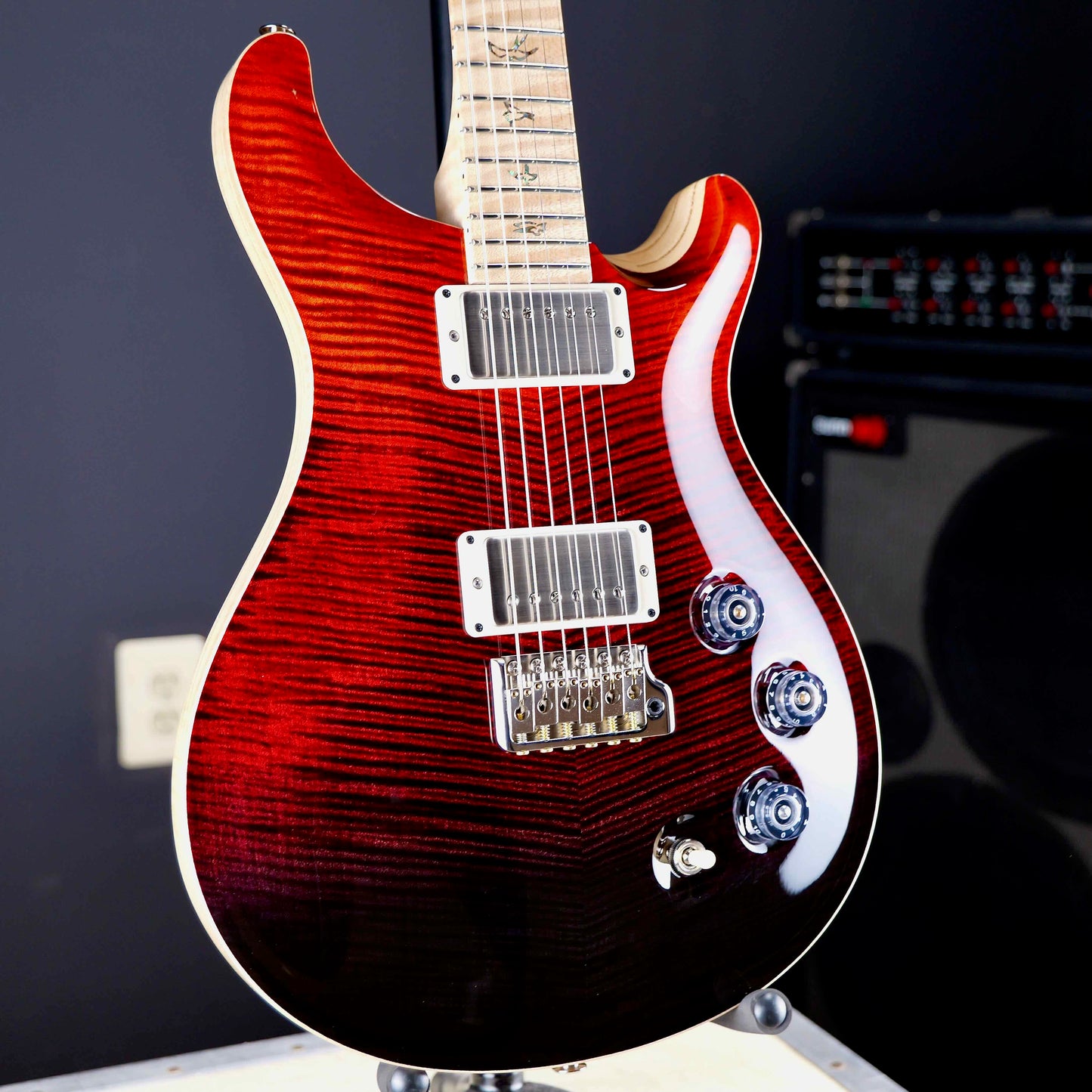 PRS Wood Library DGT Fire Red / Gray Black Fade