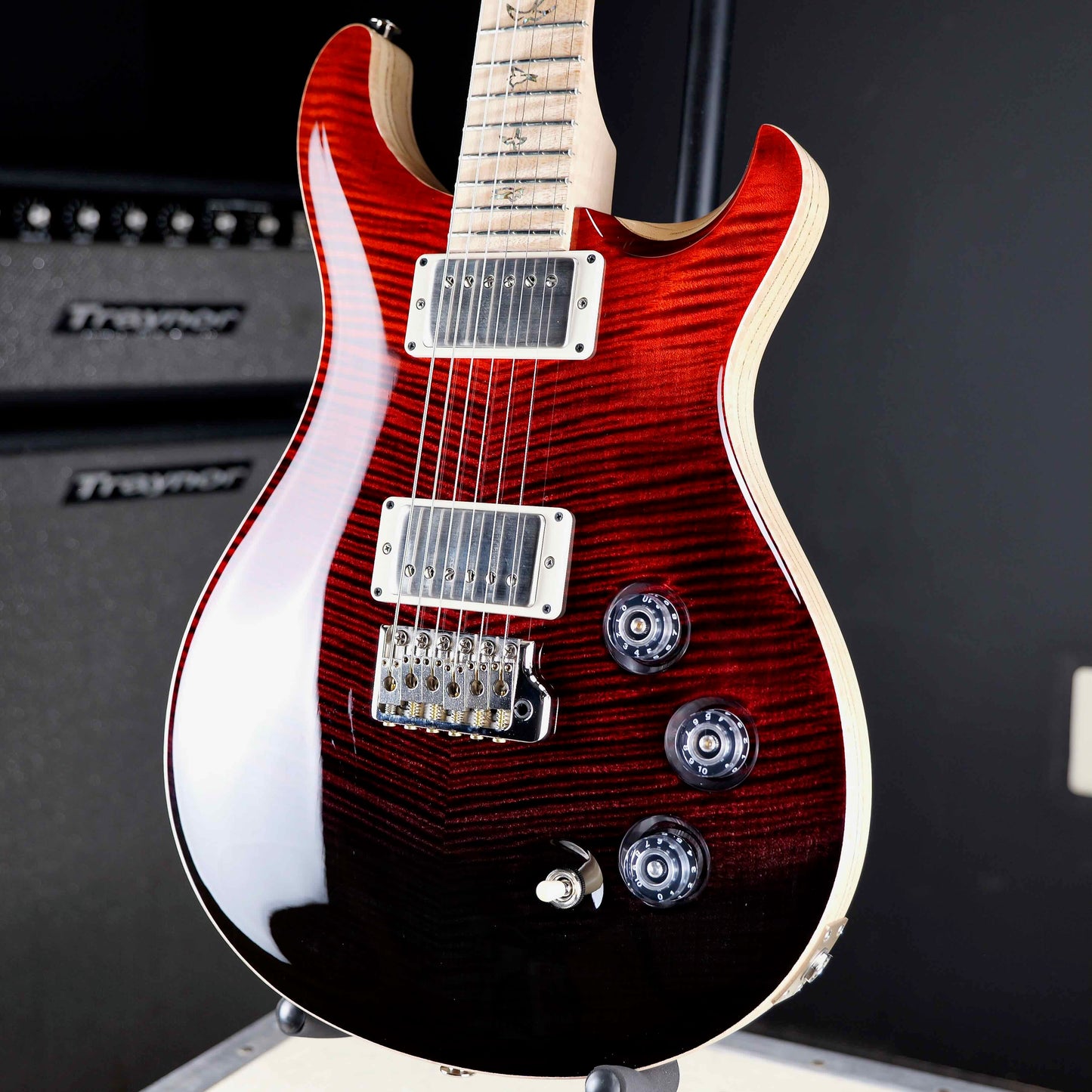 PRS Wood Library DGT Fire Red / Gray Black Fade