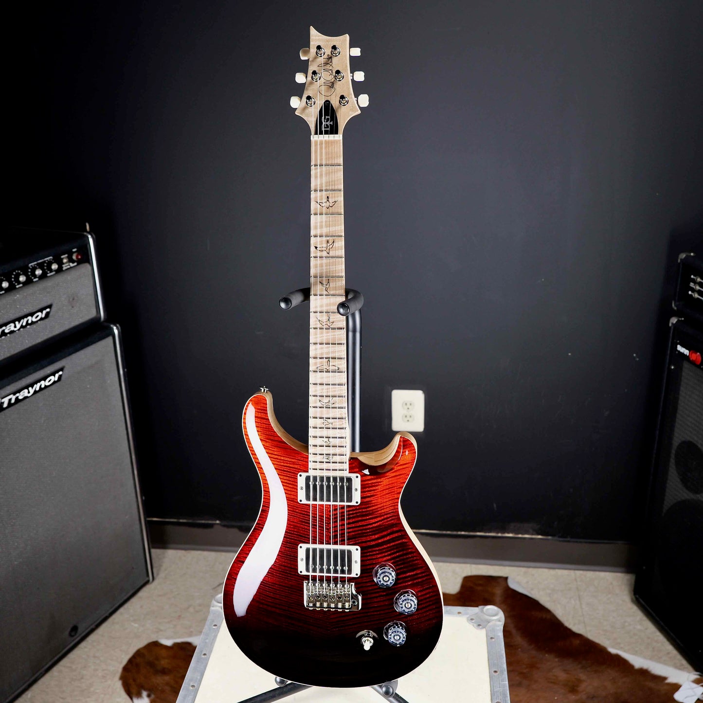 PRS Wood Library DGT Fire Red / Gray Black Fade