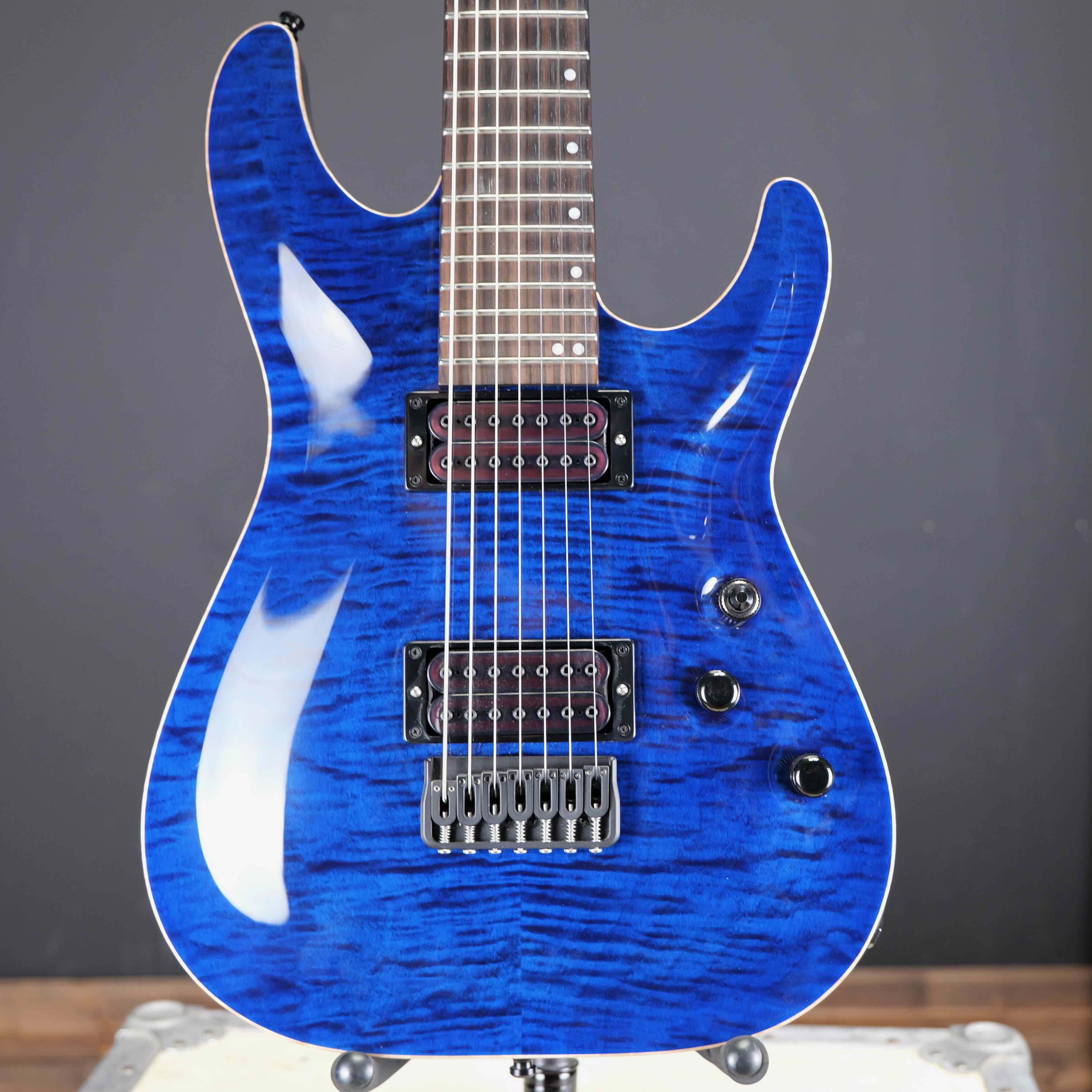 Schecter USA Sunset Classic-II 7 String Black Ocean w/ Apocalypse