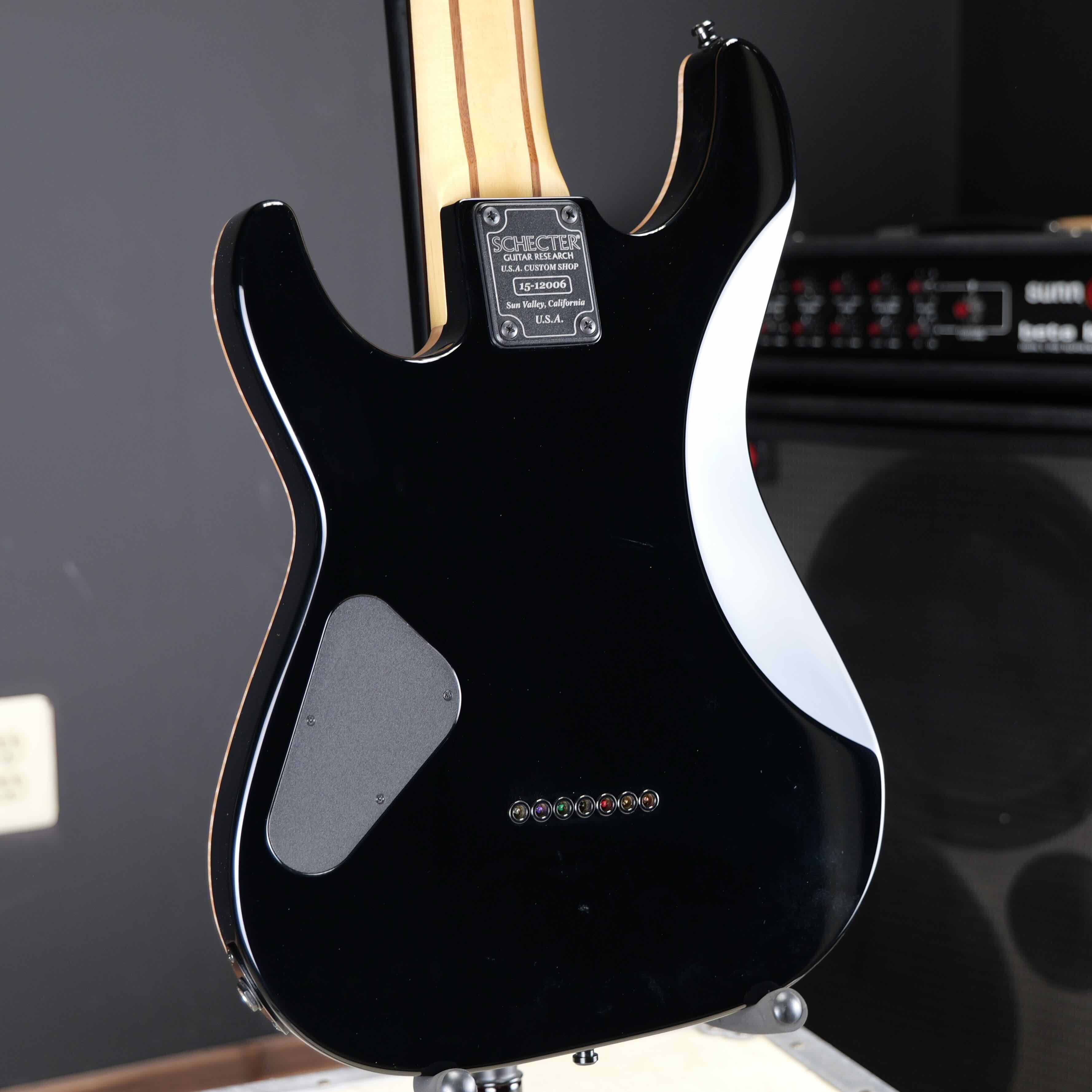Schecter USA Sunset Classic-II 7 String Black Ocean w/ Apocalypse