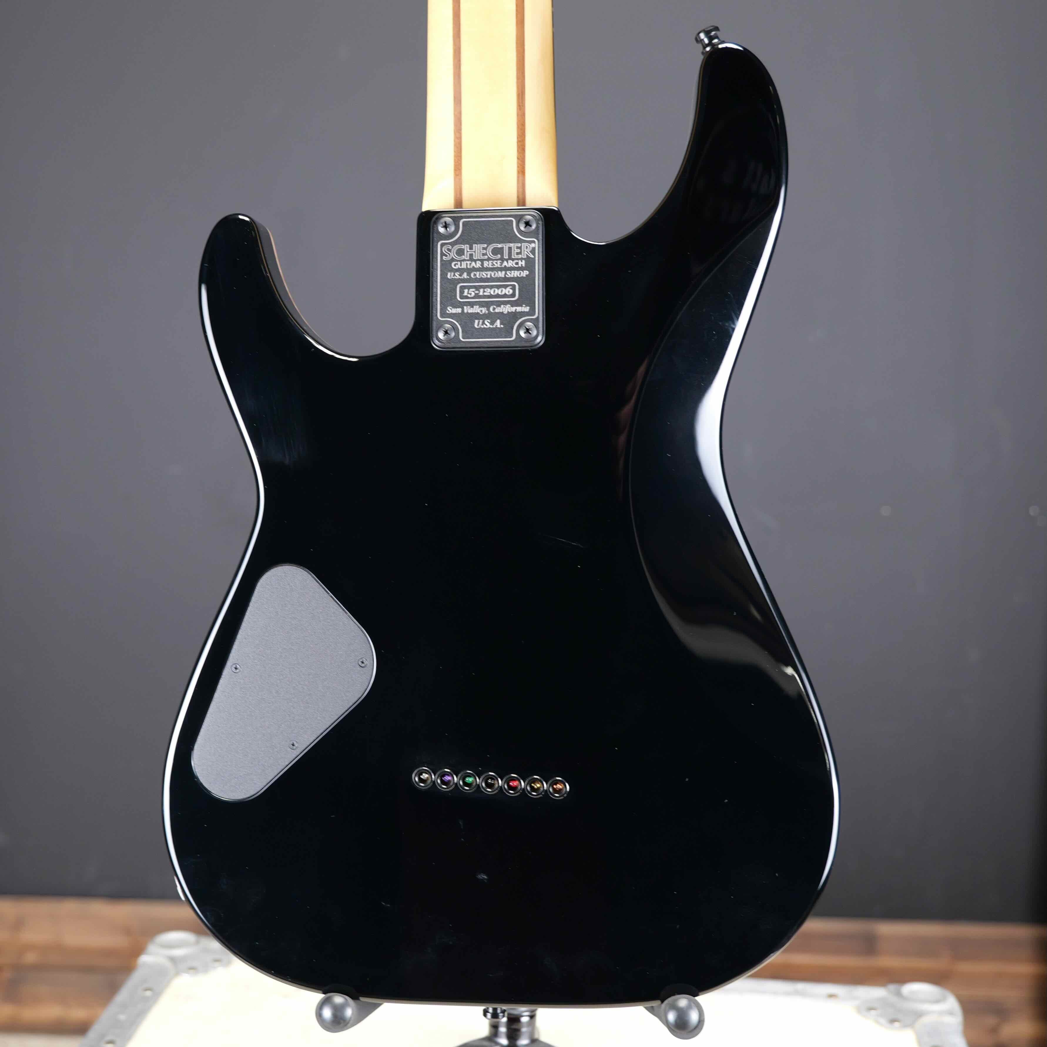 Schecter USA Sunset Classic-II 7 String Black Ocean w/ Apocalypse